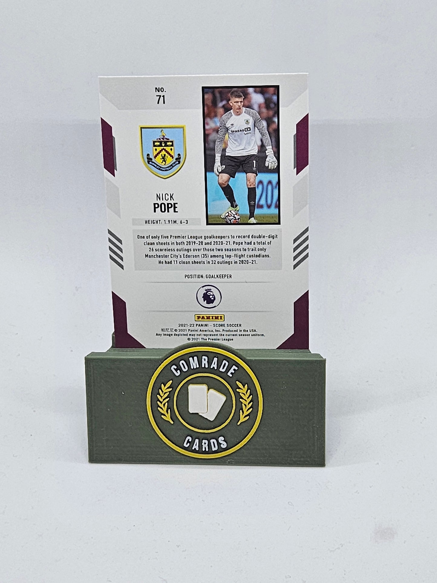 Nick Pope (Burnley) Parallel Score Premier League 2021-2022