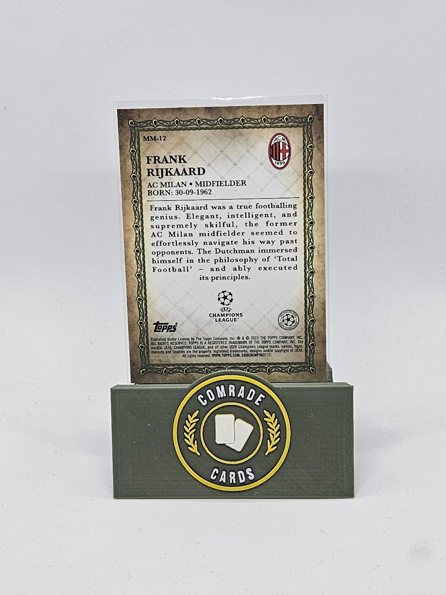 Frank Rijkaard (AC Milan) Insert Topps Merlin Chrome UCC 2022-2023
