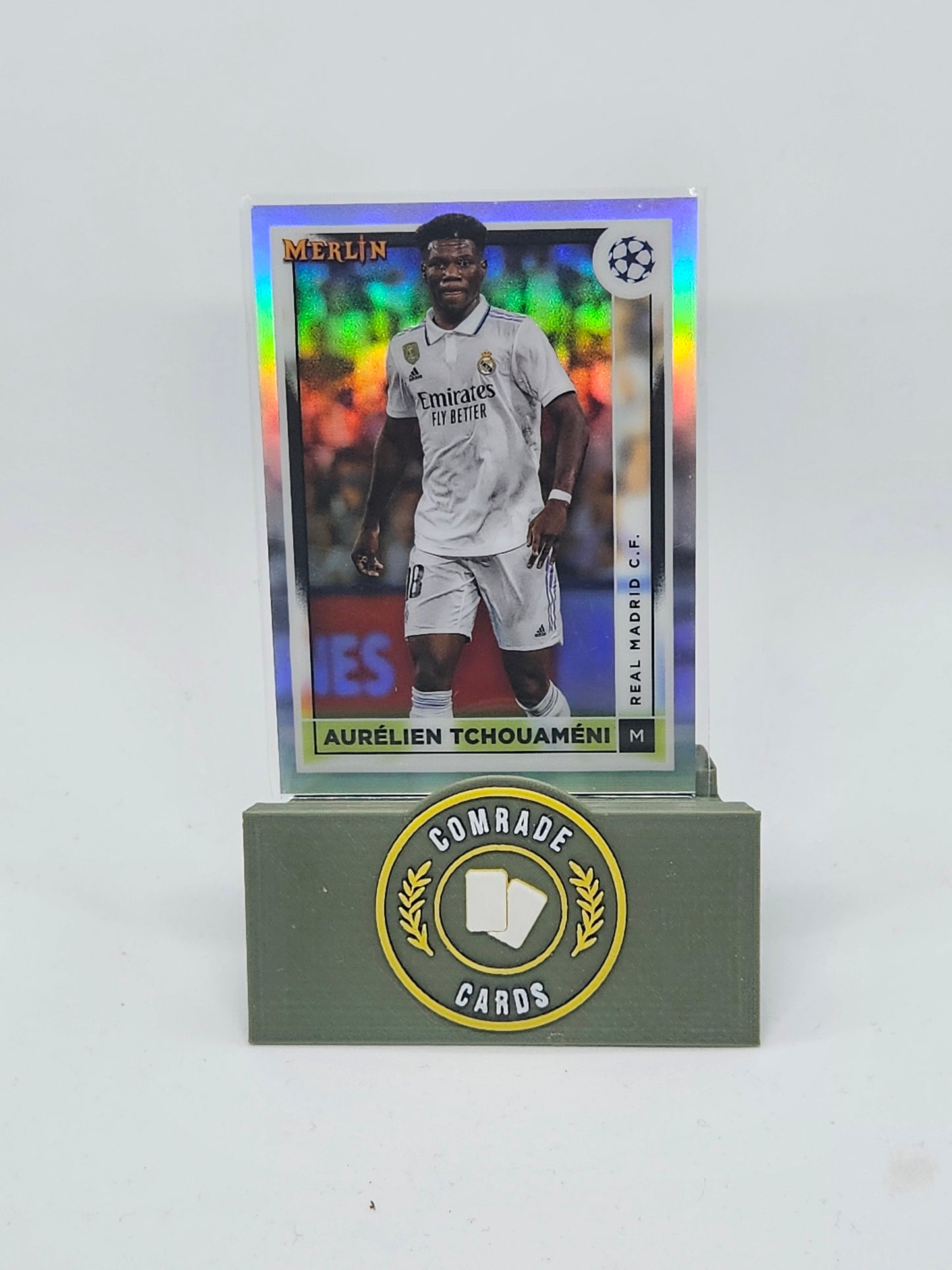 Aurelien Tchouameni (Real Madrid) Parallel Topps Merlin Chrome UCC 2022-2023