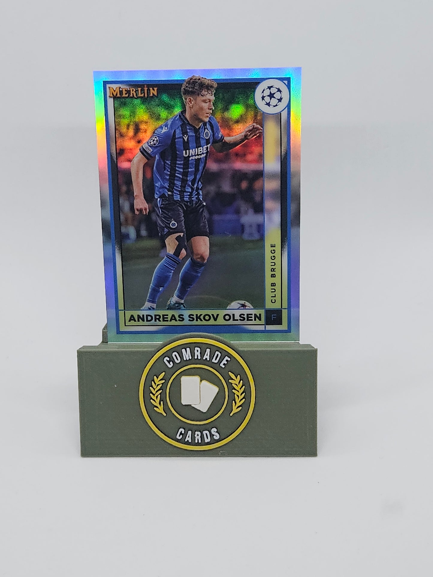 Andreas Skov Olsen (Club Brugge) Parallel Topps Merlin Chrome UCC 2022-2023