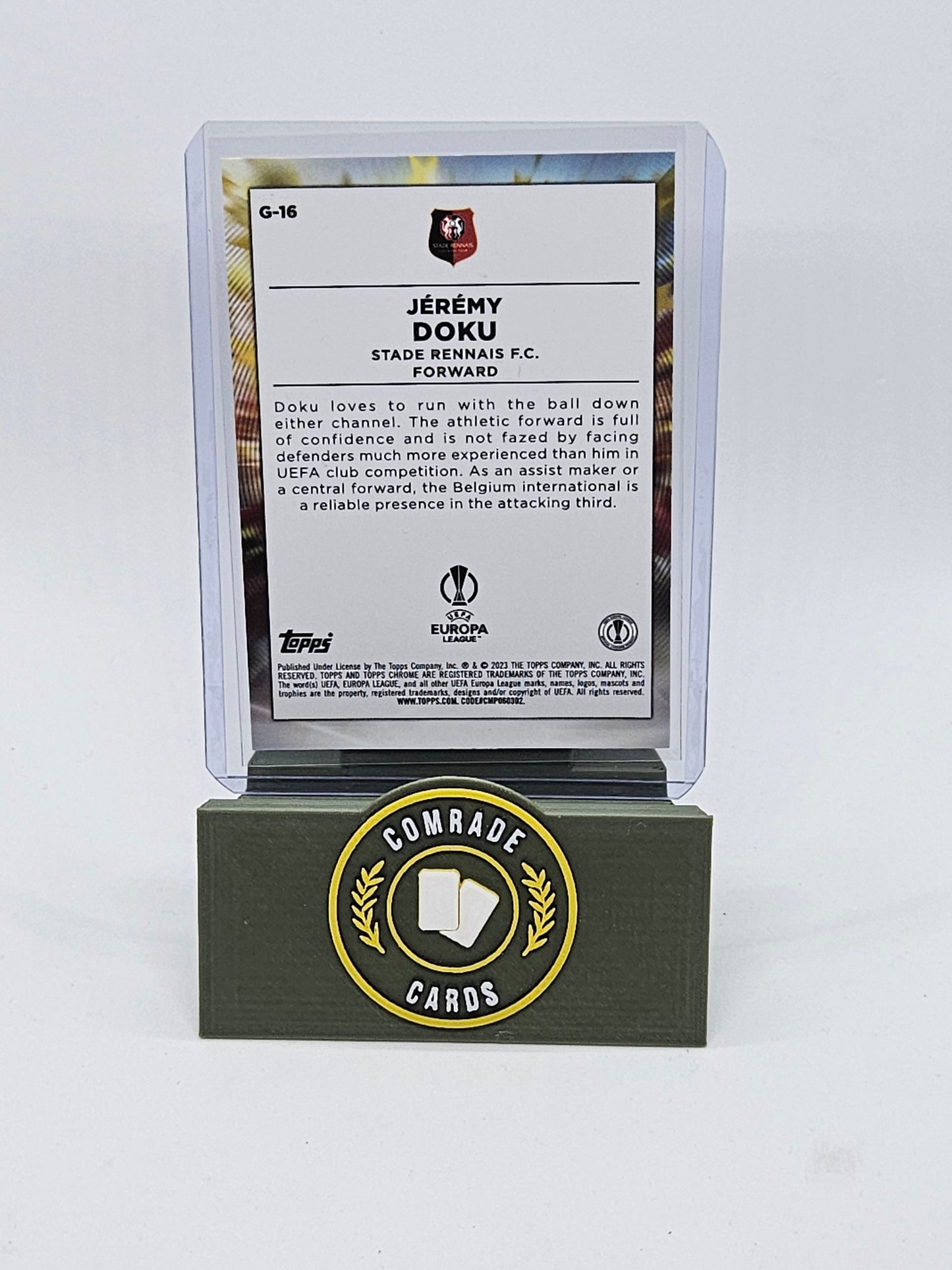 Jeremy Doku (Stade Rennais) Insert Topps Chrome UCC 2022-2023