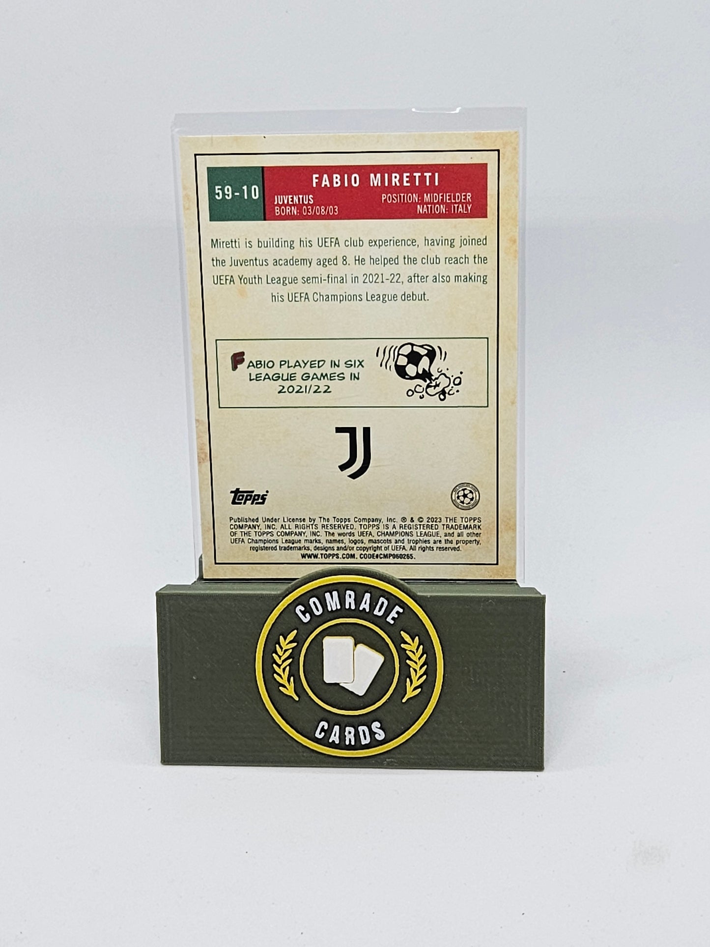 Fabio Miretti (Juventus) Insert Topps Chrome UCC 2022-2023