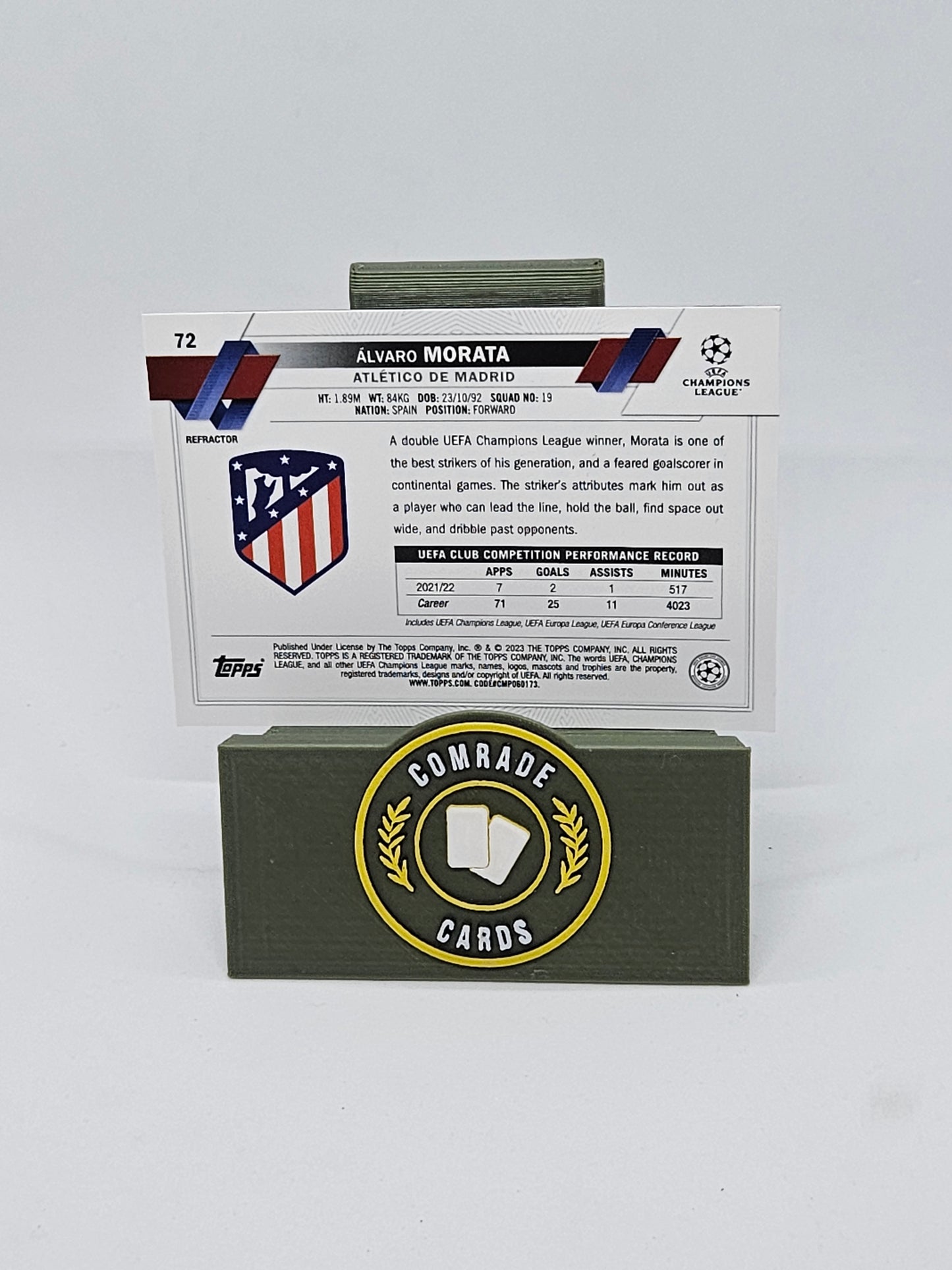 Alvaro Morata (Athletico Madrid) Parallel Topps Chrome UCC 2022-2023