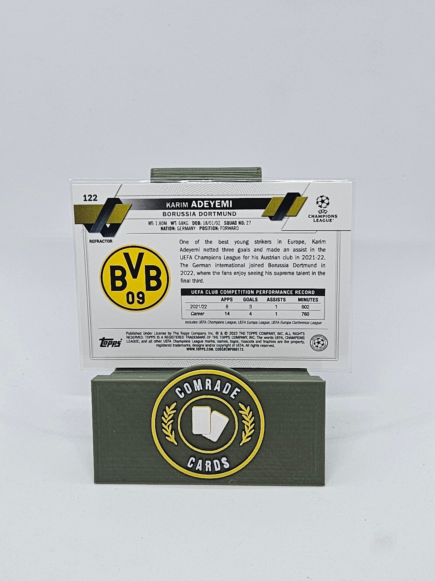 Karim Adeyemi (Dortmund) Parallel Topps Chrome UCC 2022-2023