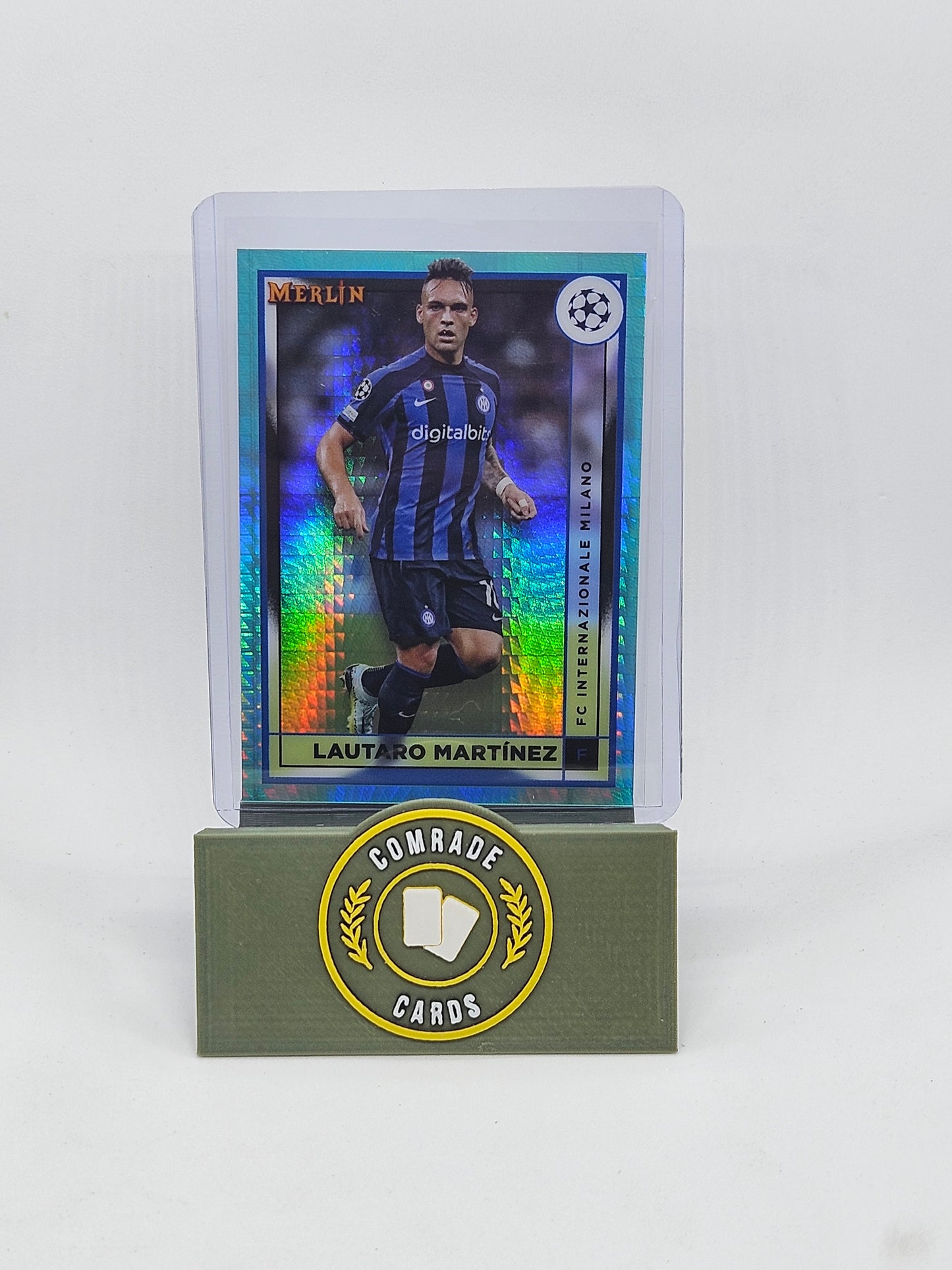 Lautaro Martinez (Inter Milan) Aqua Parallel Topps Merlin Chrome UCC 2022-2023