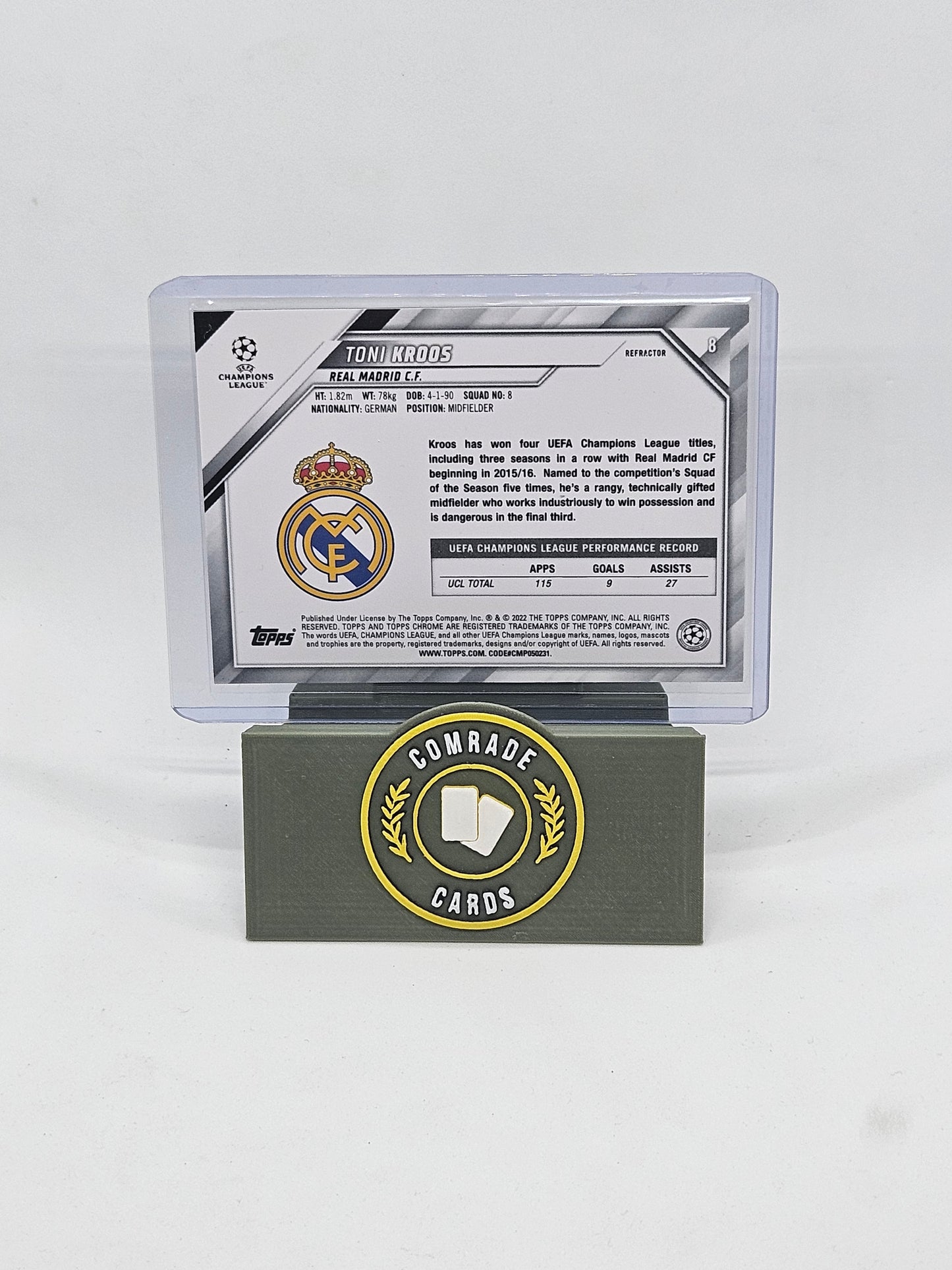 Toni Kroos (Real Madrid) Parallel Topps Chrome UCL 2021-2022