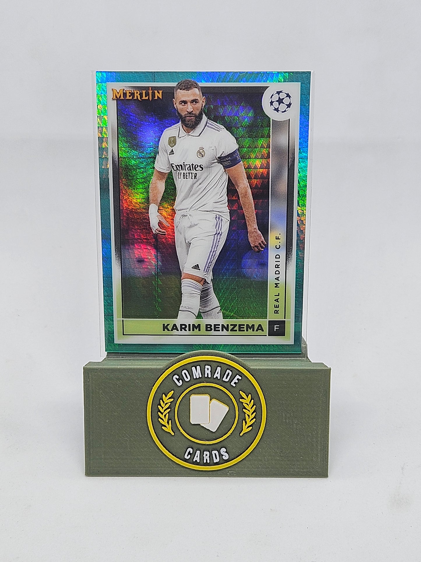 Karim Benzema (Real Madrid) Aqua Parallel Topps Merlin Chrome UCC 2022-2023