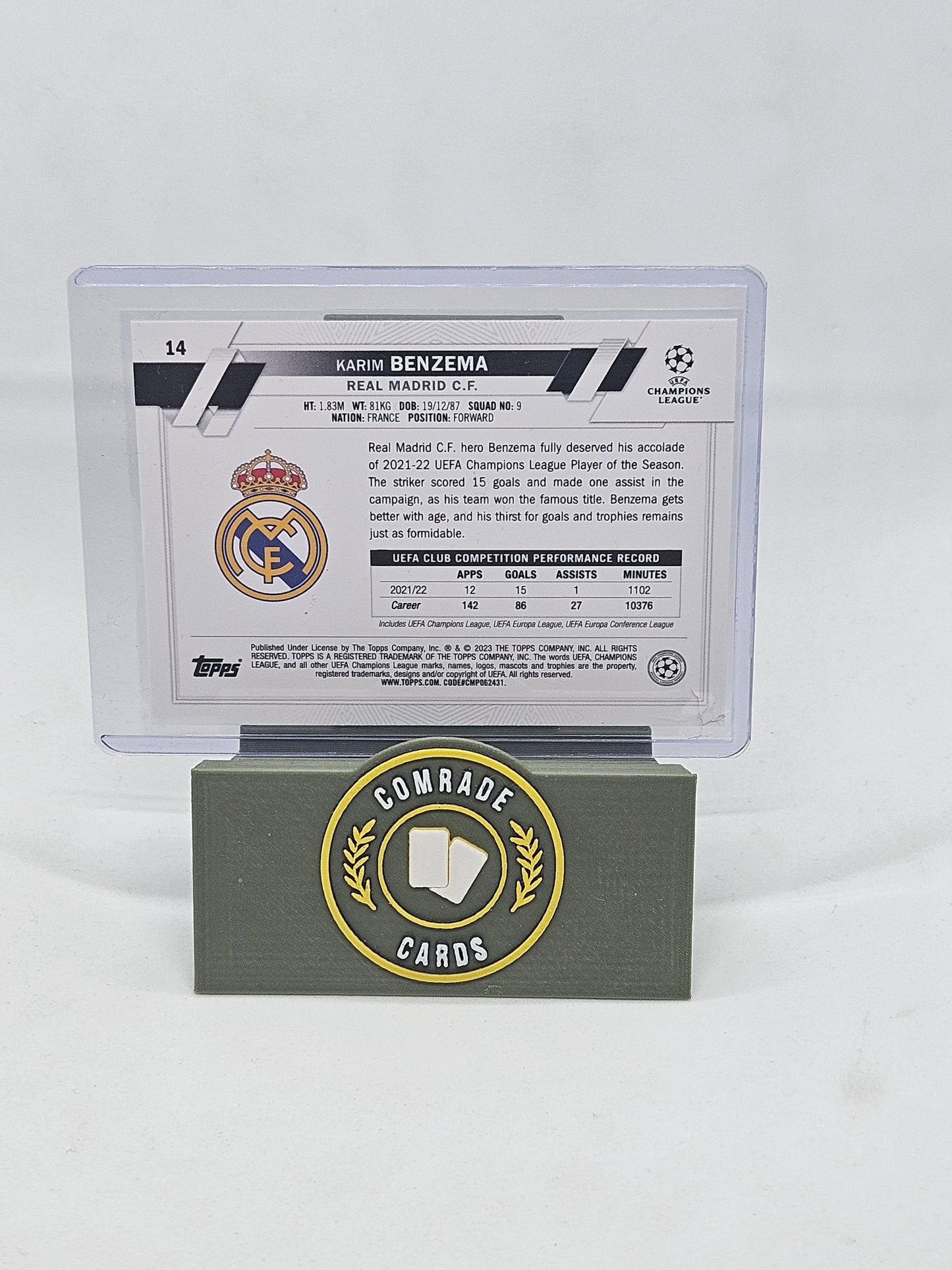 Karim Benzema (Real Madrid) Parallel from Topps UCC 22/23