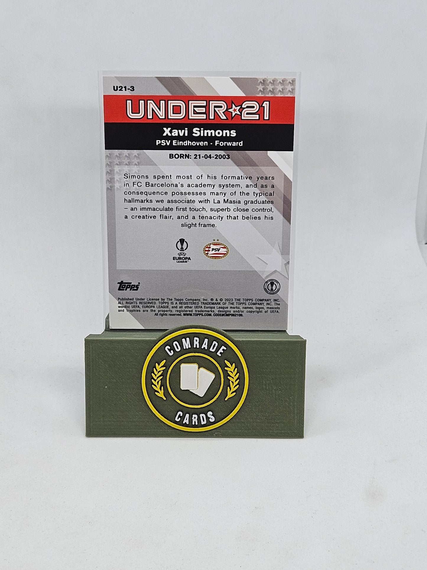 Xavi Simons (PSV) Under 21 Insert Merlin Chrome 22/23