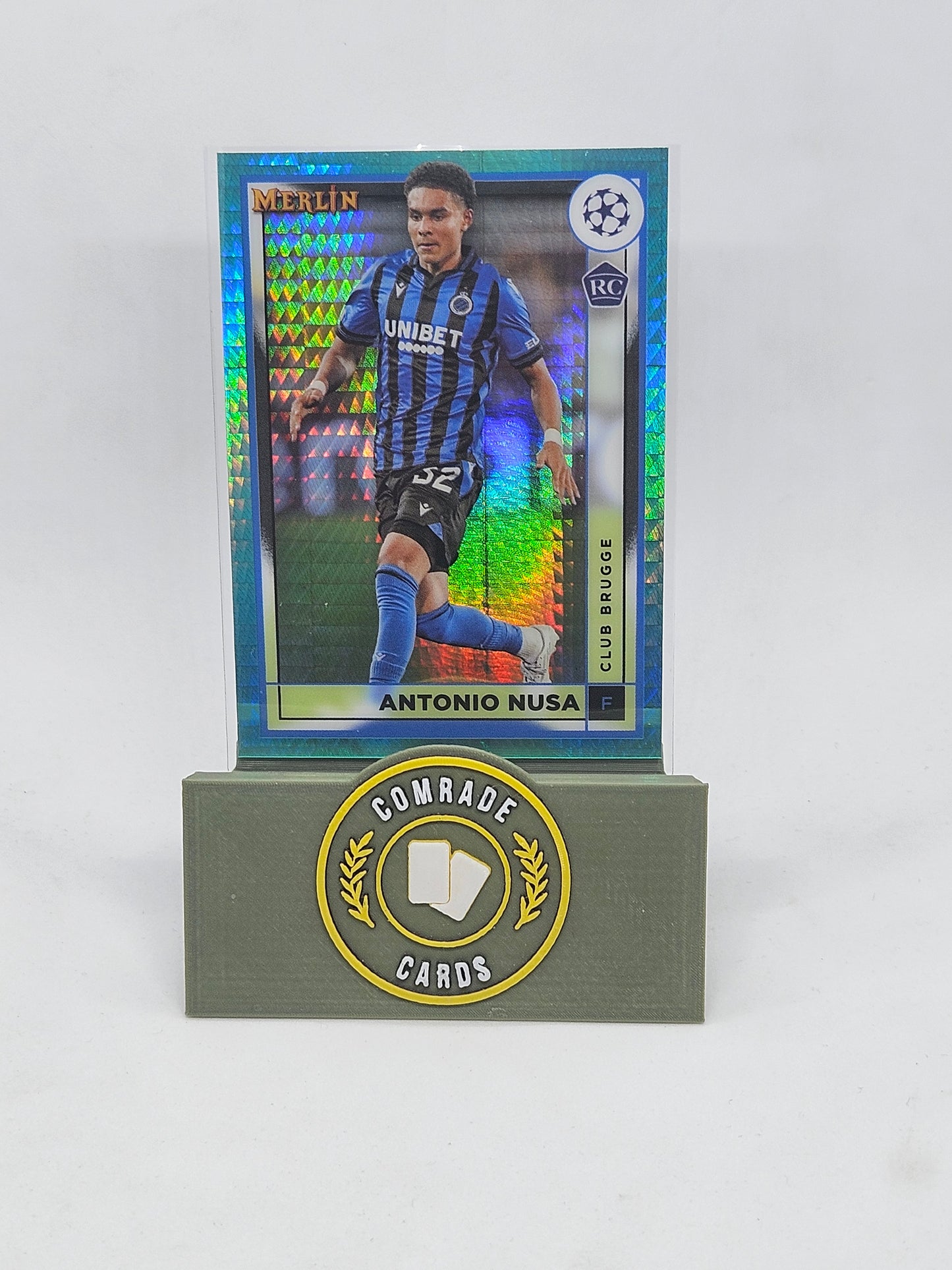 Antonio Nusa (Club Brugge) Aqua Parallel Merlin Chrome 22/23