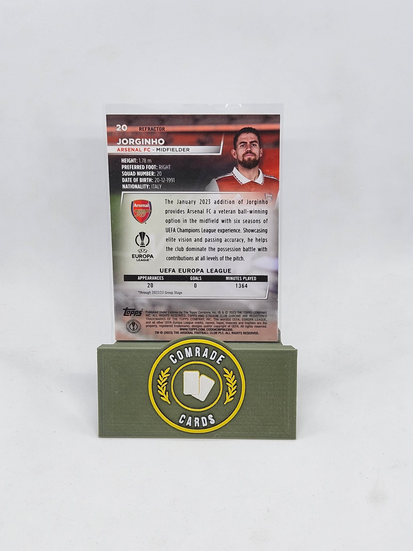 Jorginho (Arsenal) Refractor Parallel Stadium Chrome 2022-2023
