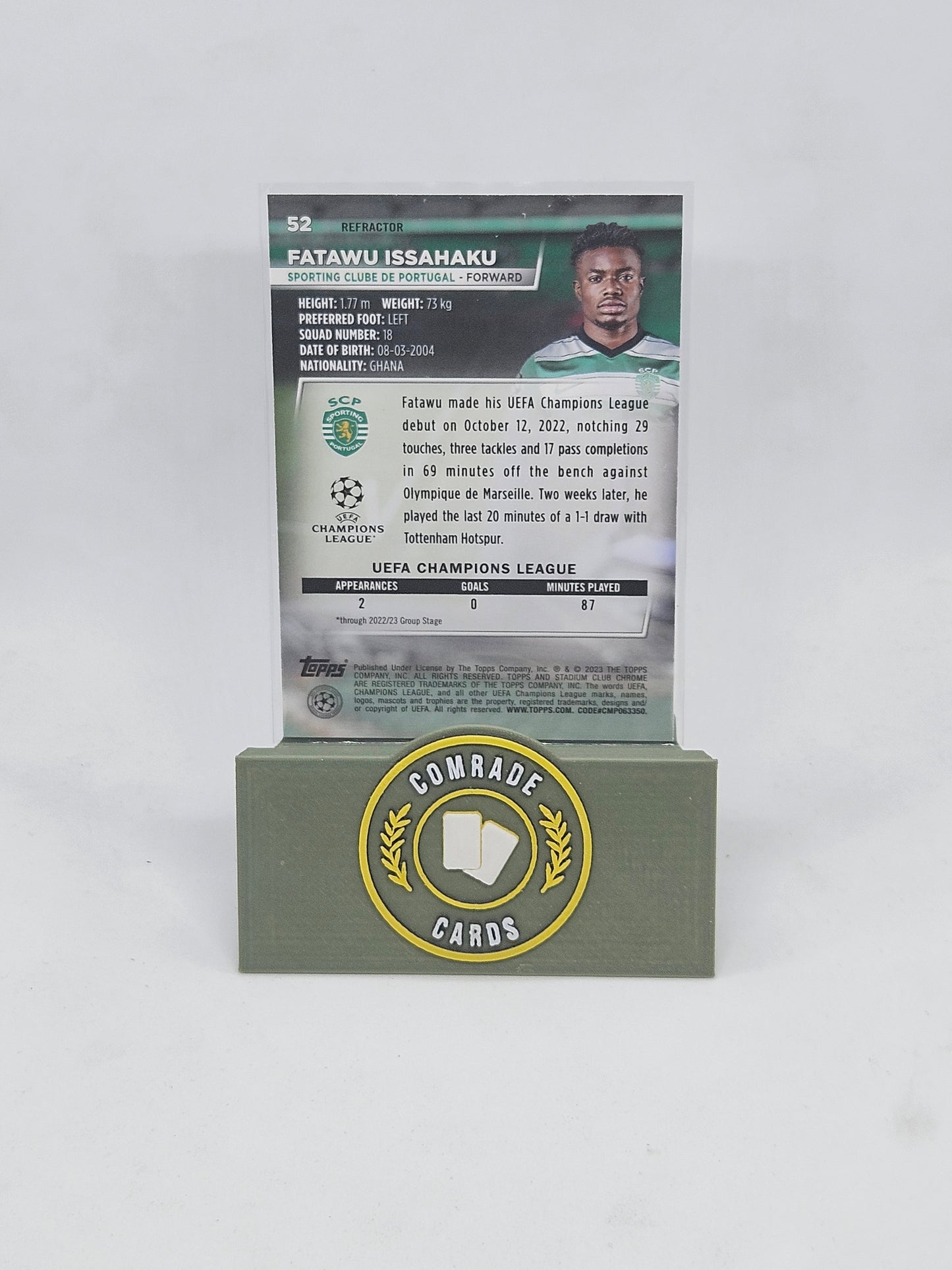 Fatawu Issahaku (Sporting) Refractor Parallel Stadium Chrome 2022-2023
