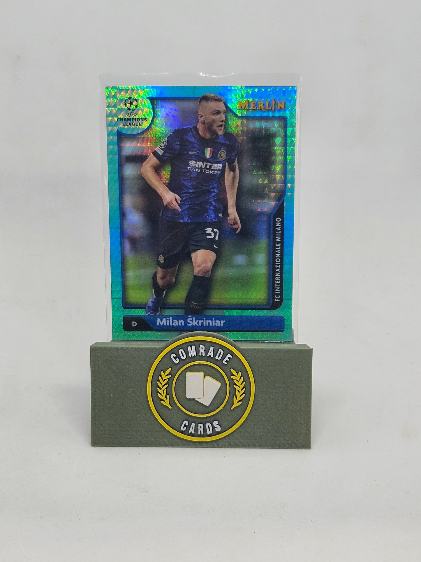 Milan Skriniar (Inter Milan) Aqua Parallel Merlin Chrome 2021-2022