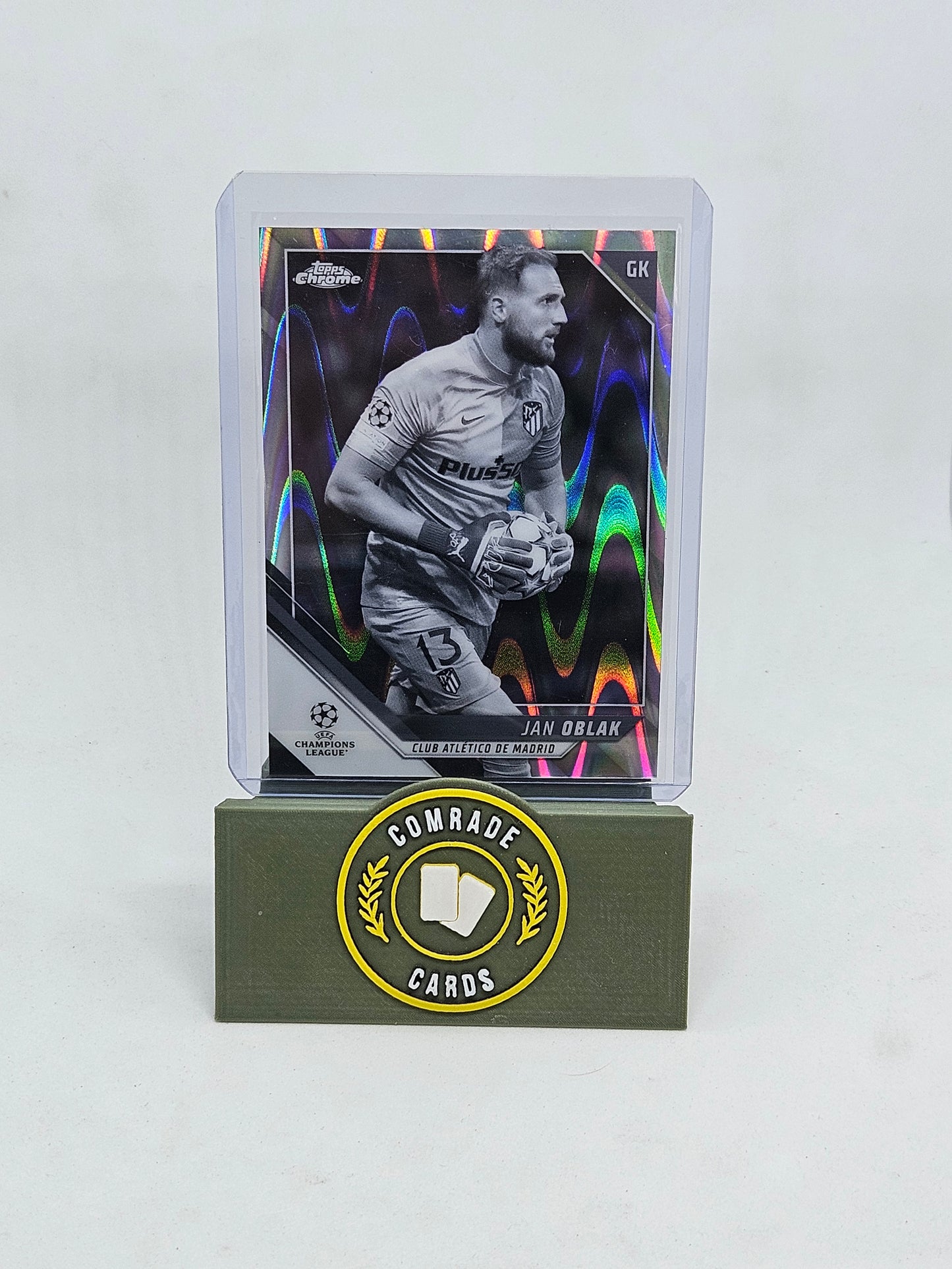 Jan Oblack (Athletico Madrid) Ray Wave Parallel Topps Chrome 2021-2022