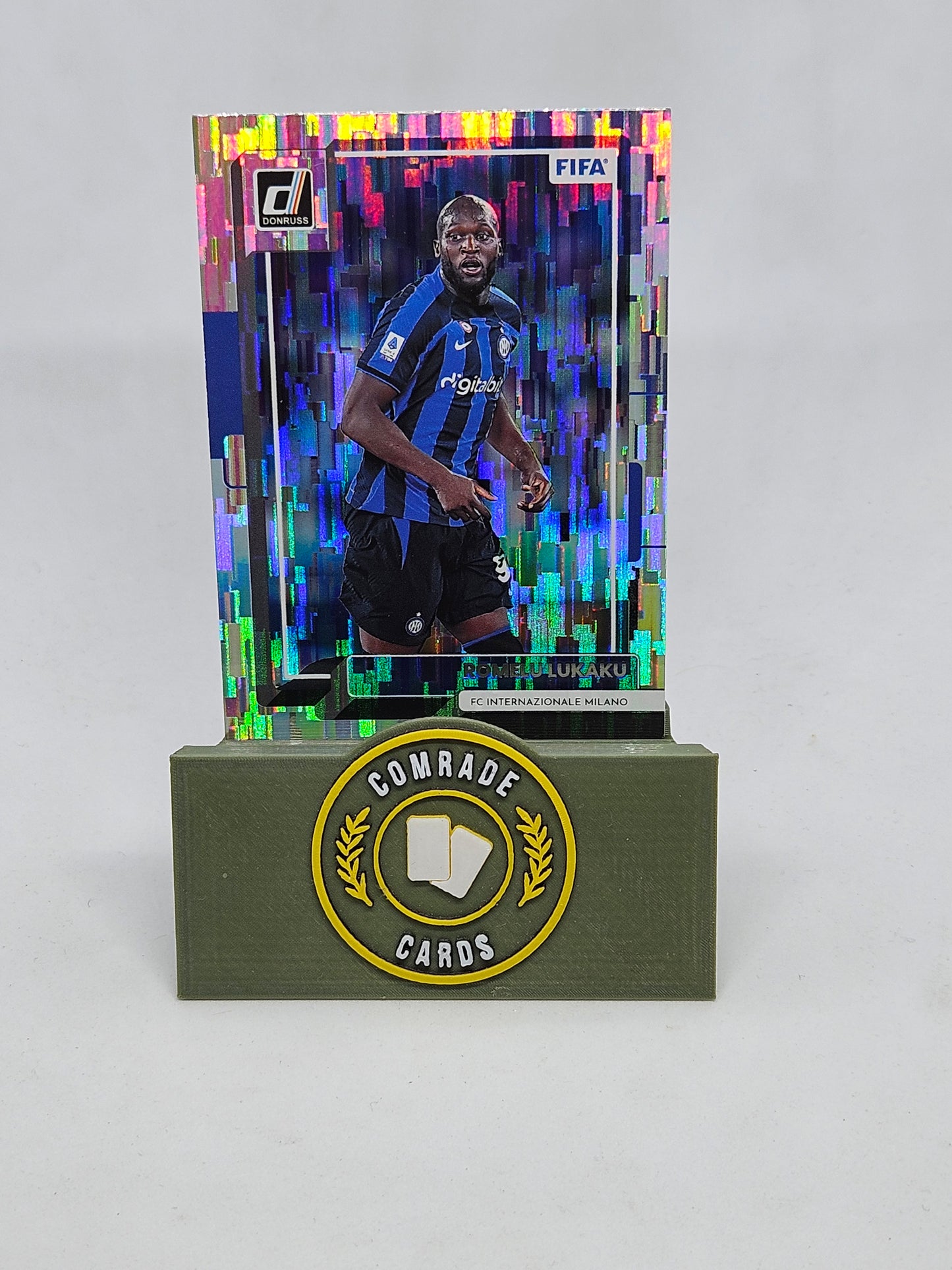 Romelu Lukaku (Inter Milan) Silver Glitch Parallel Donruss Soccer 2022-2023