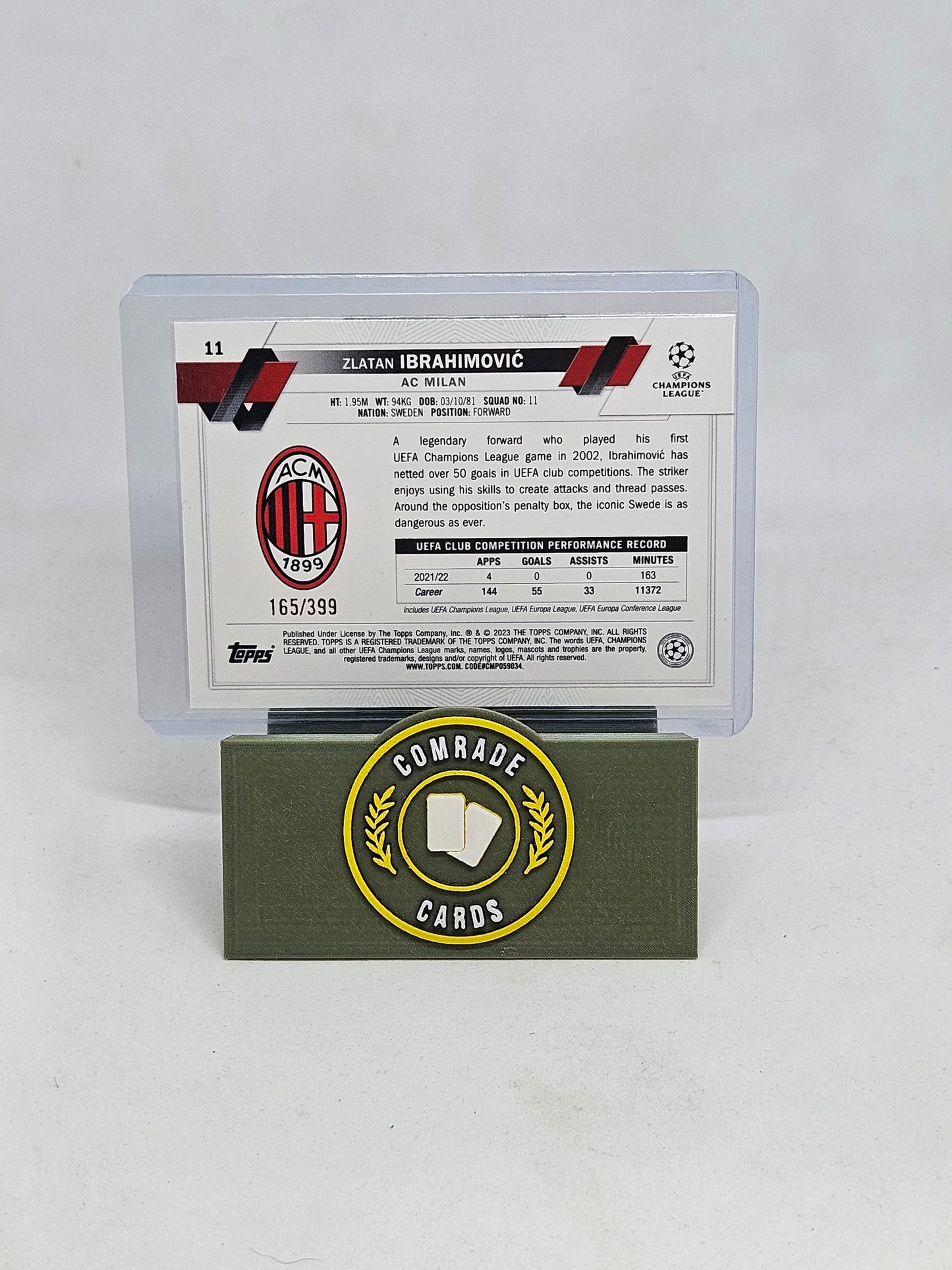 Zlatan Ibrahimovic (AC Milan) 165/399 Topps UCC 2022-2023