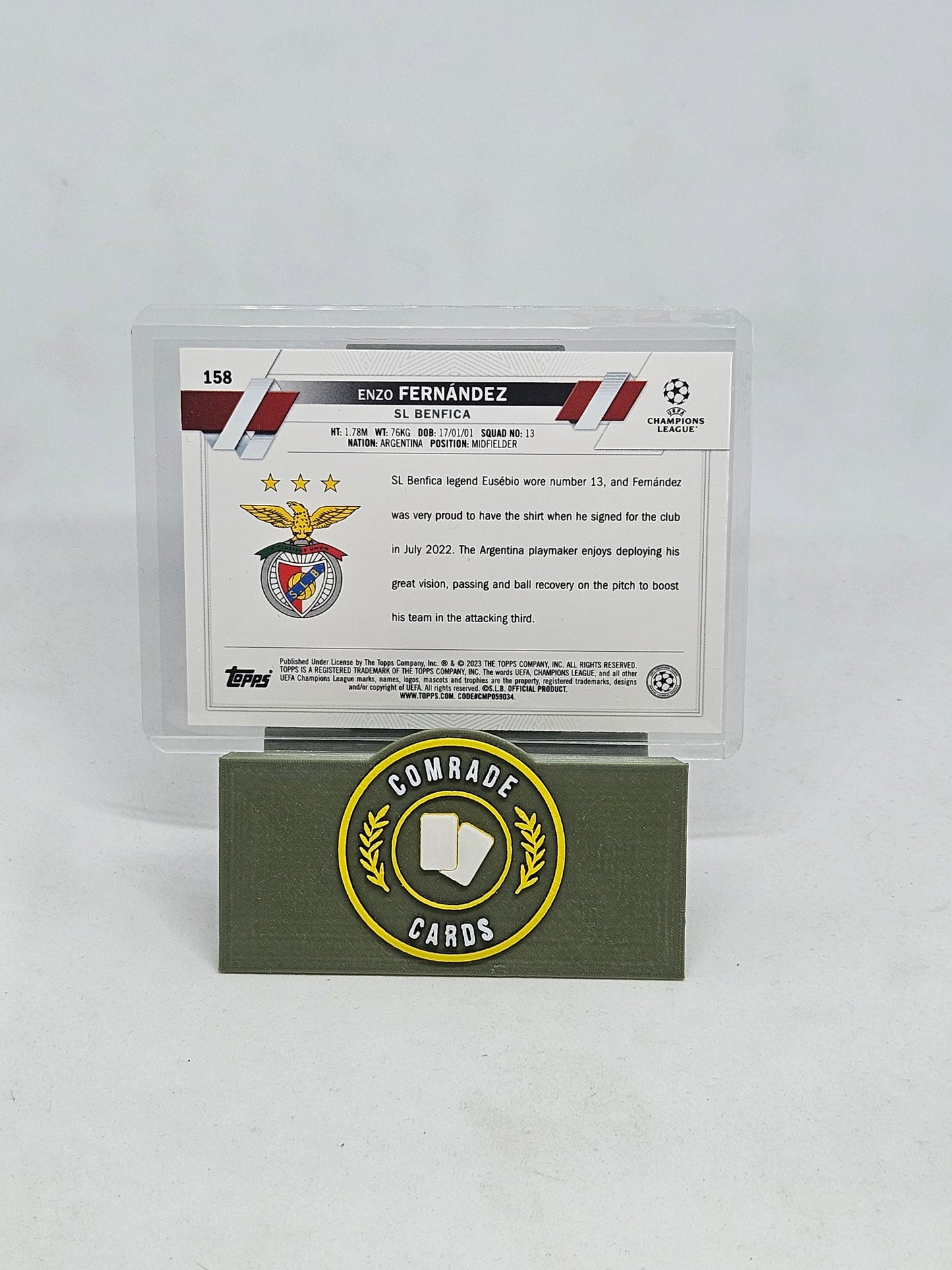 Enzo Fernandez (Benfica) Pink Sparkle Parallel Topps UCC 2022-2023