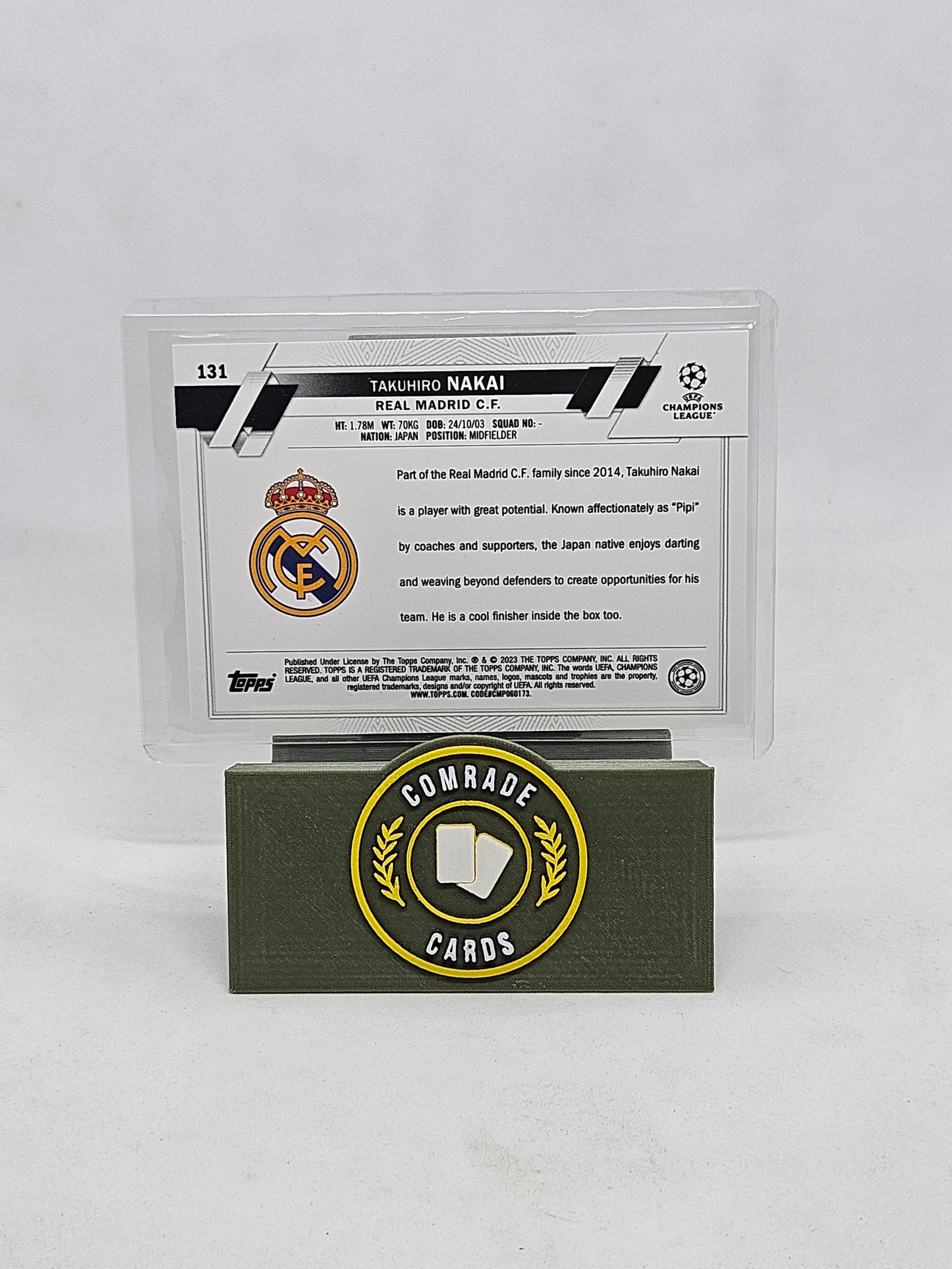 Takuhiro Nakai (Real Madrid) Orange SP Parallel Topps Chrome 2022-2023