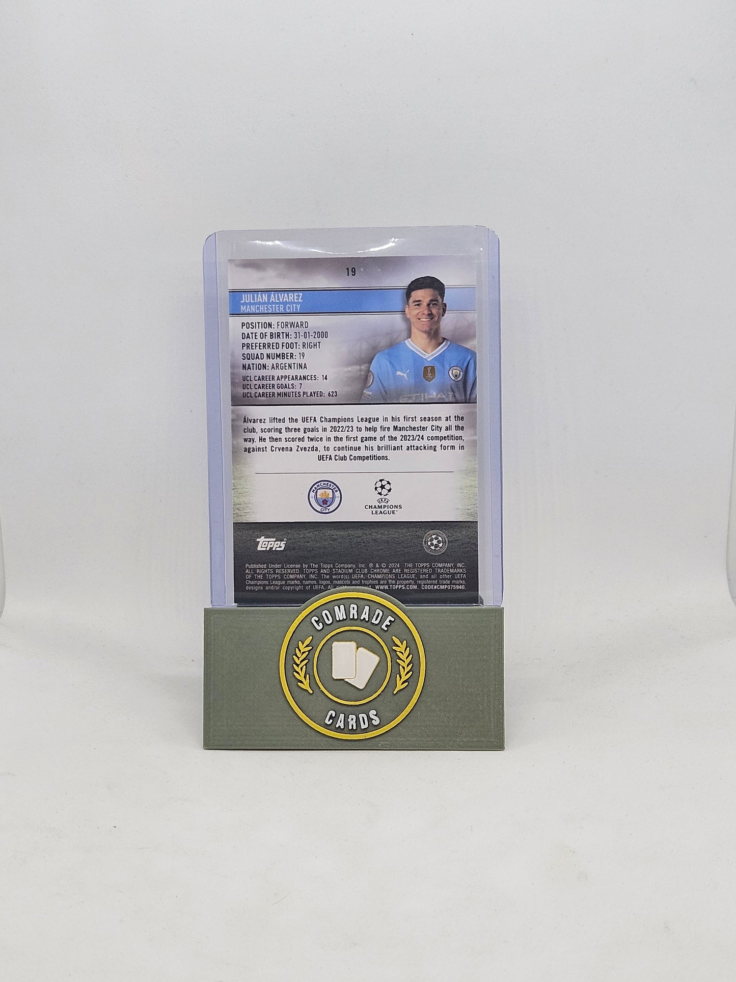 Julian Alvarez (Man City) 292/299 Topps Stadium Club Chrome 2023-2024