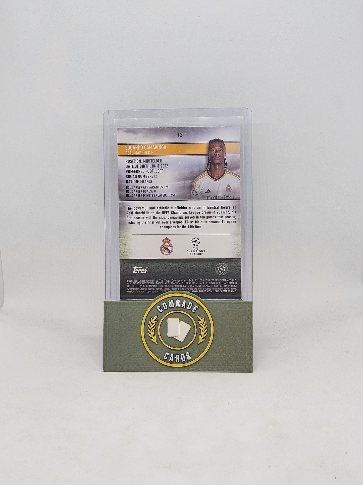 Edouardo Camavinga (Real Madrid) 86/99 Topps Stadium Club Chrome 2023-2024