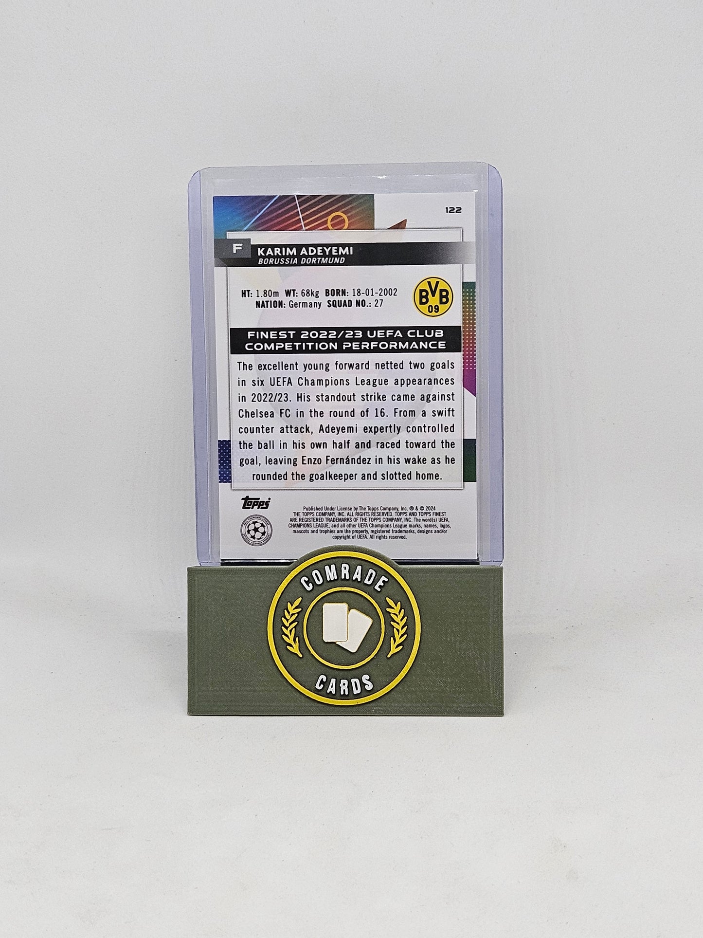 Karim Adeyemi (Dortmund) 30/75 Topps Finest 2023-2024