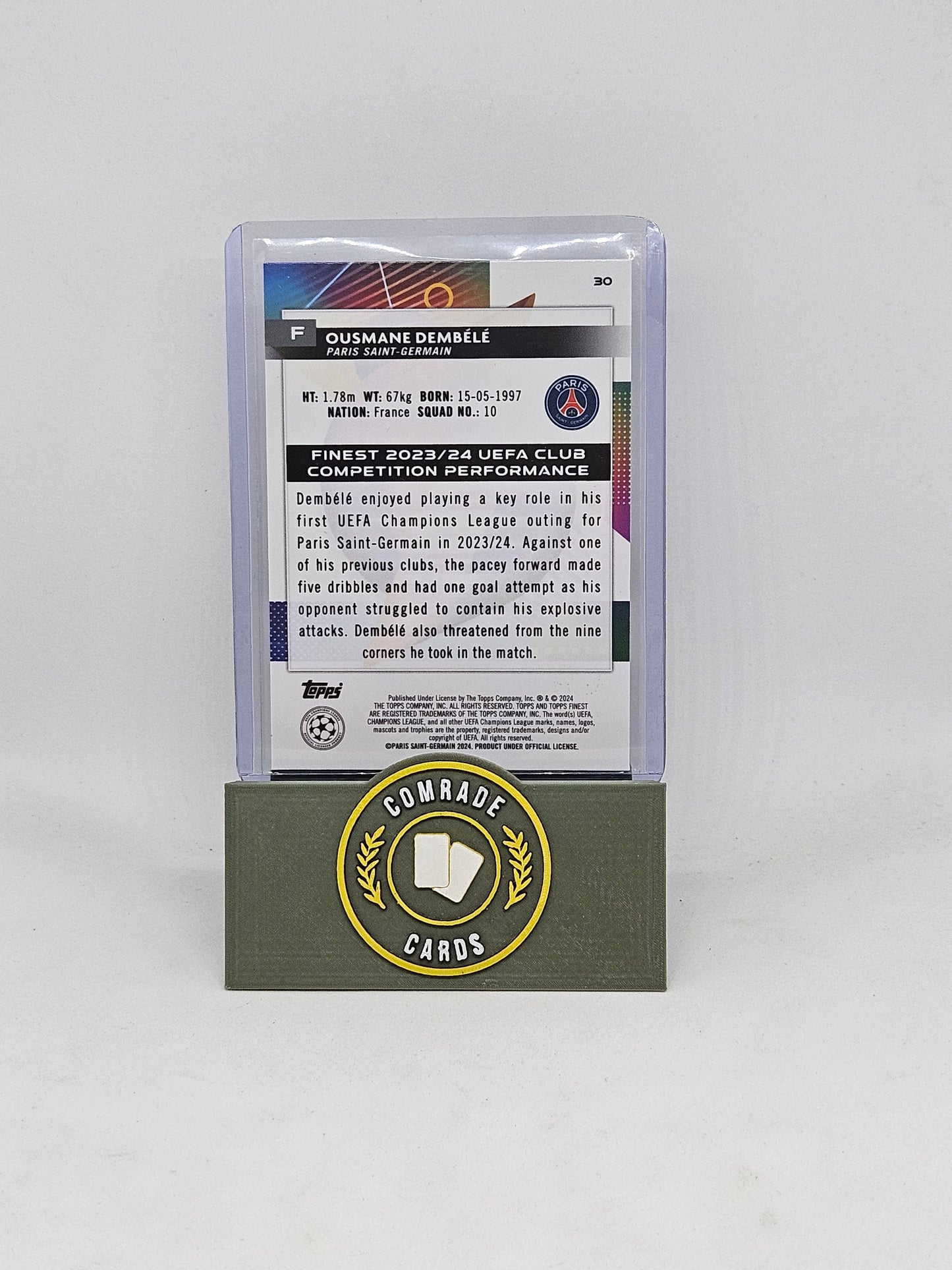 Ousamane Dembele (PSG) 60/75 Topps Finest 2023-2024
