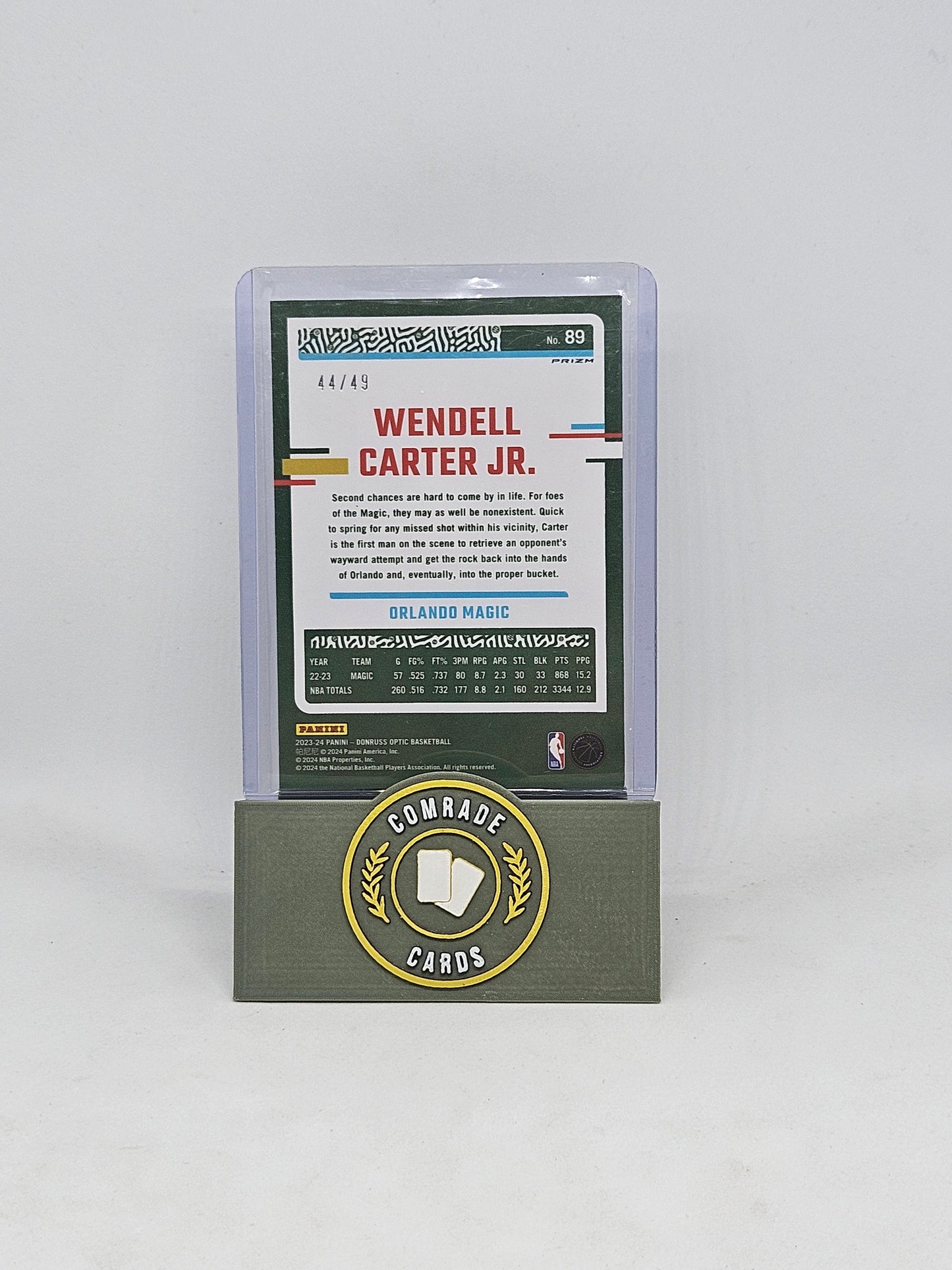 Wendell Carter Jr (Orlando Magic) 44/49 Donruss Optic Basketball 2023-2024