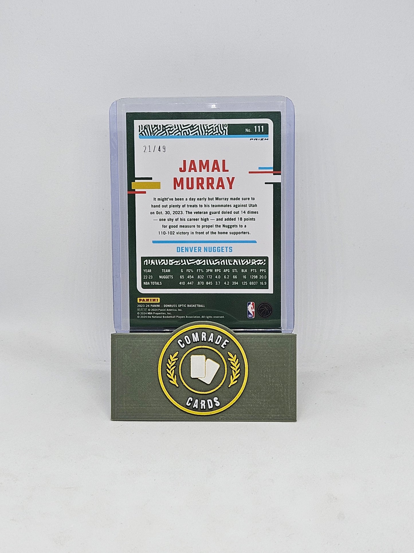 Jamal Murray (Denver Nuggets) 21/49 Donruss Optic Basketball 2023-2024