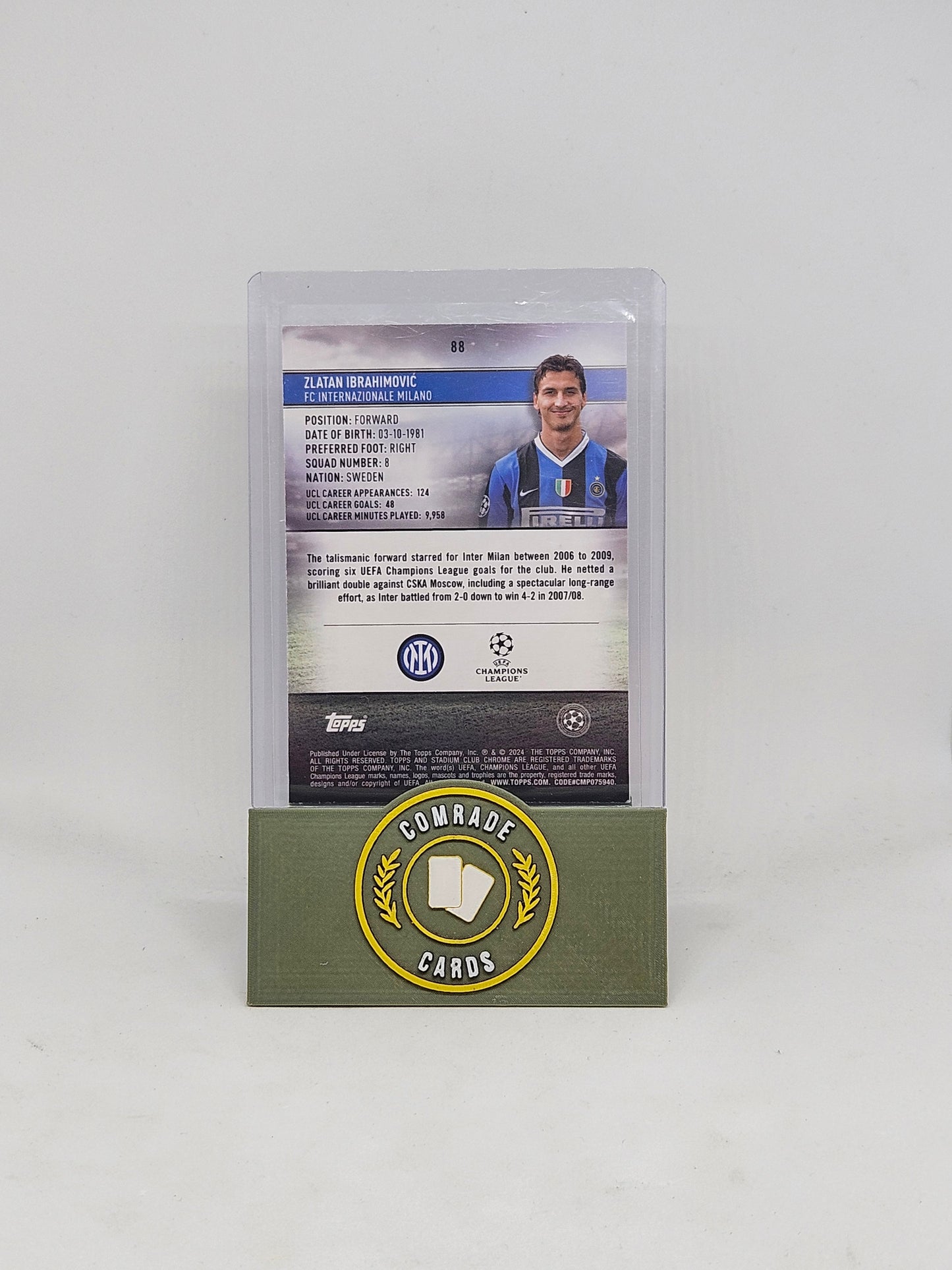 Zlatan Ibrahimovic (Inter Milan) 012/250 Topps Stadium Club Chrome 2023-2024