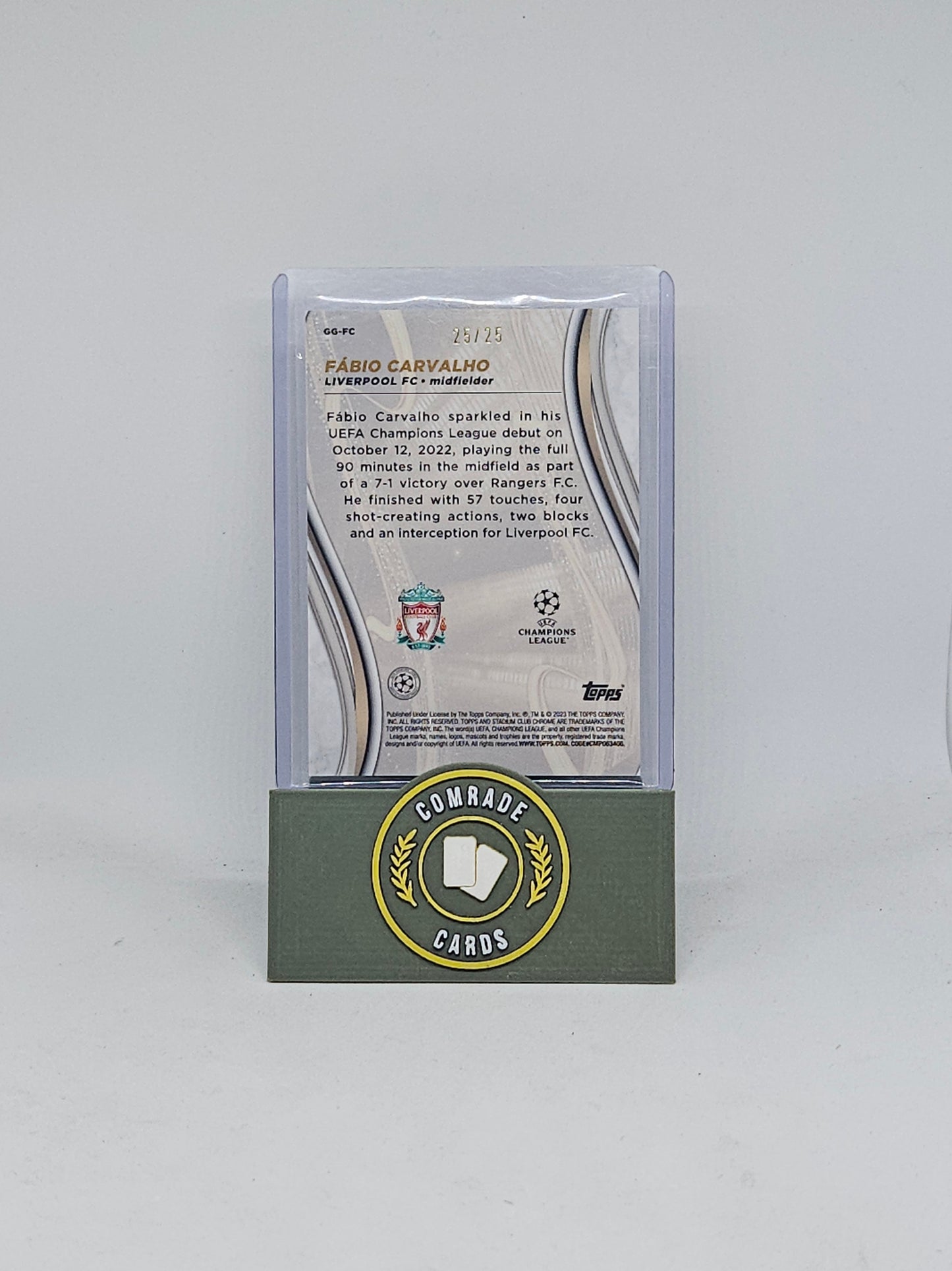 Fabio Carvalho (Liverpool) 25/25 Topps Stadium Club Chrome 2022-2023