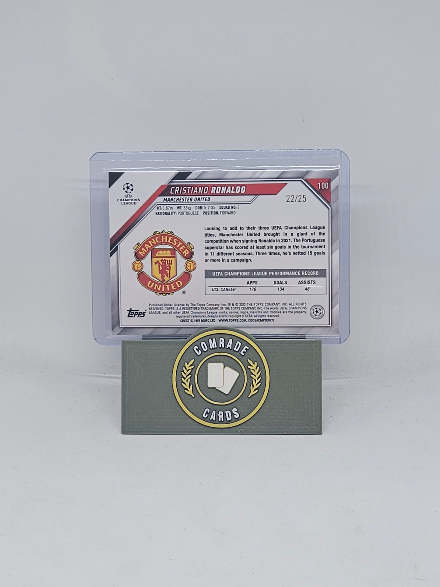 Cristiano Ronaldo (Man United) 22/25 Topps UCL 2021-2022
