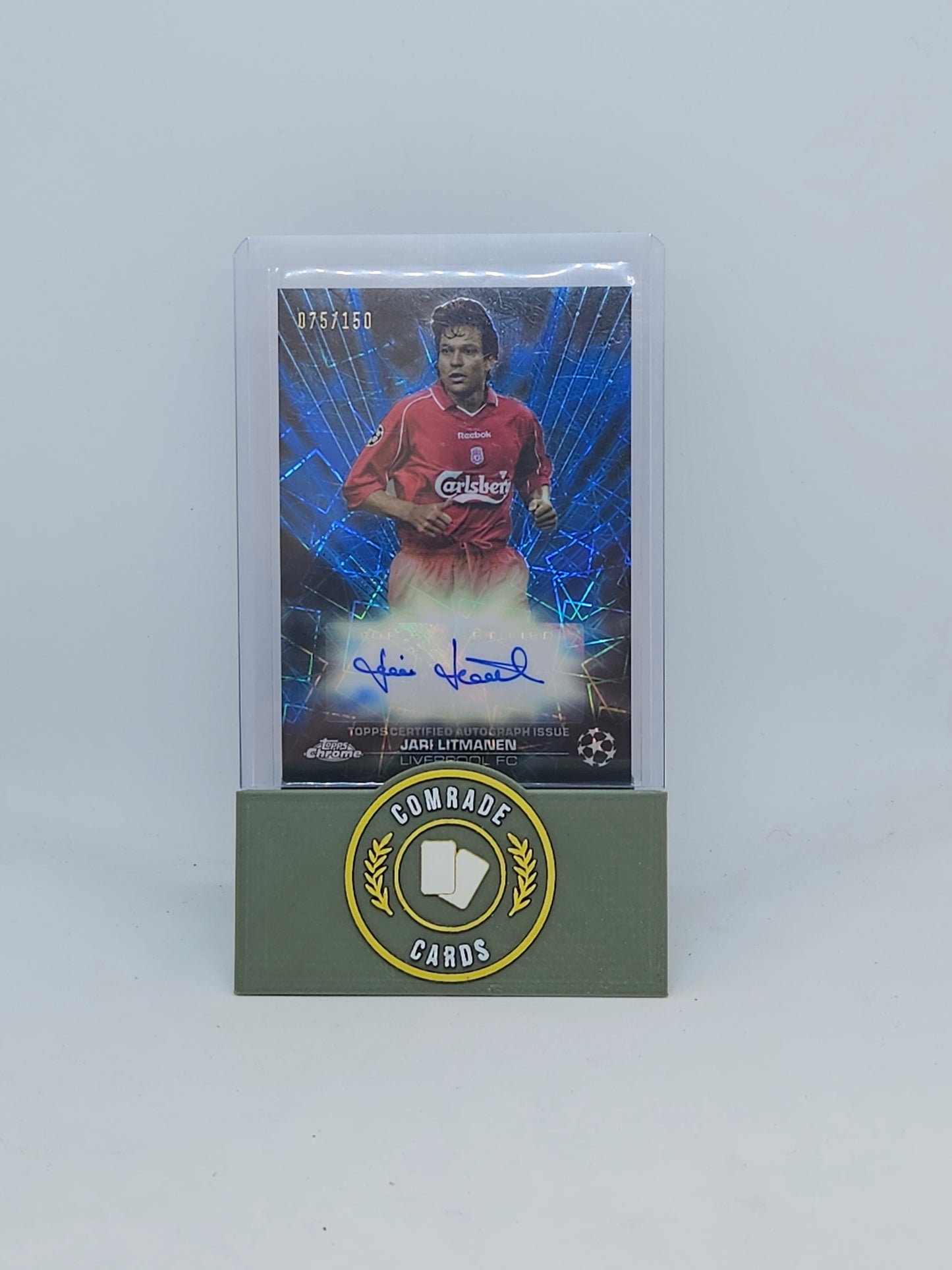 Jari Litmanen (Liverpool) 075/150 Autographed Card Topps Chrome 2023-2024