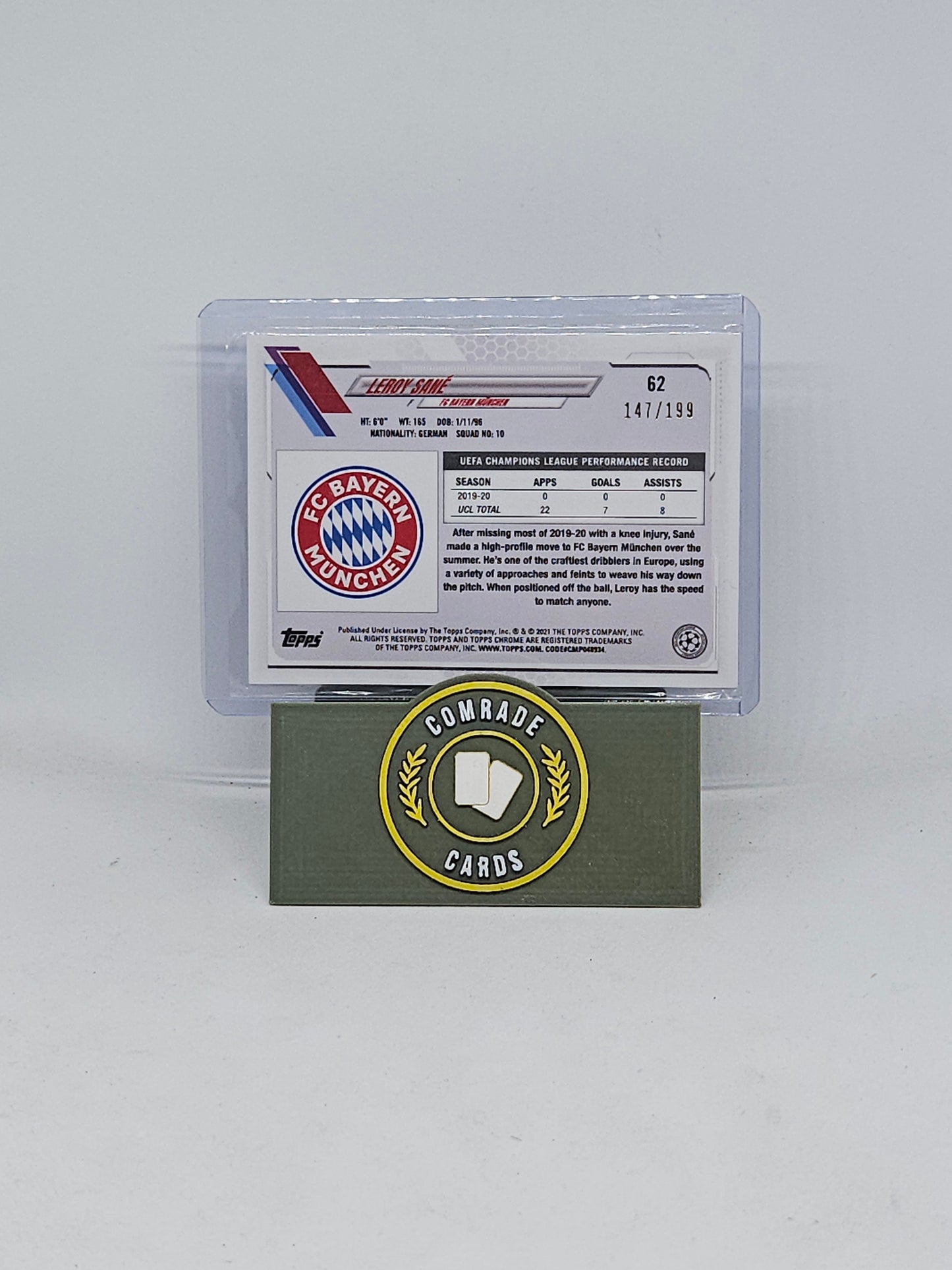 Leroy Sane (Bayern München) 147/199 Topps Steve Aoki Set