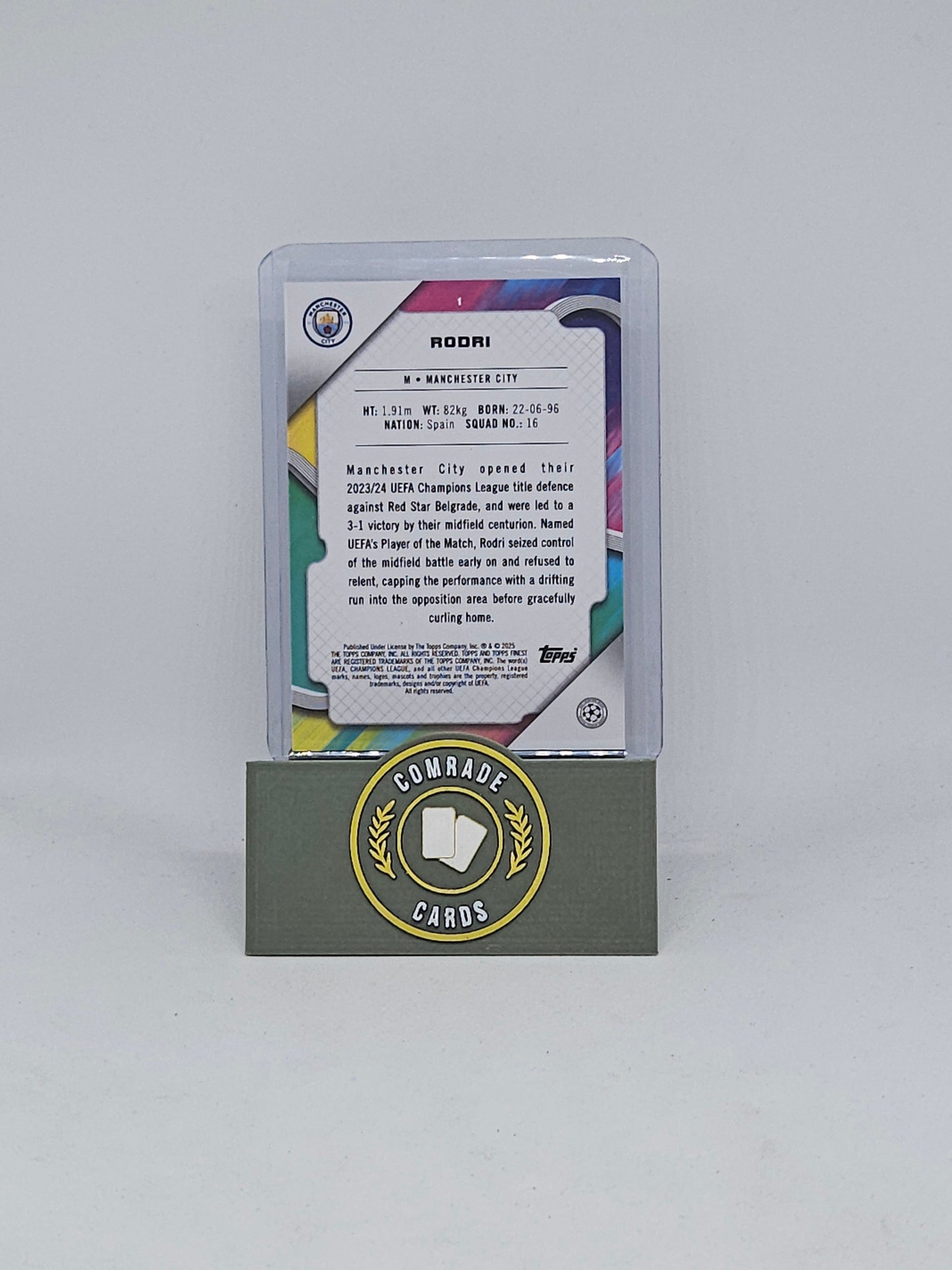 Rodri (Man City) 03/75 Topps Finest 2024-2025