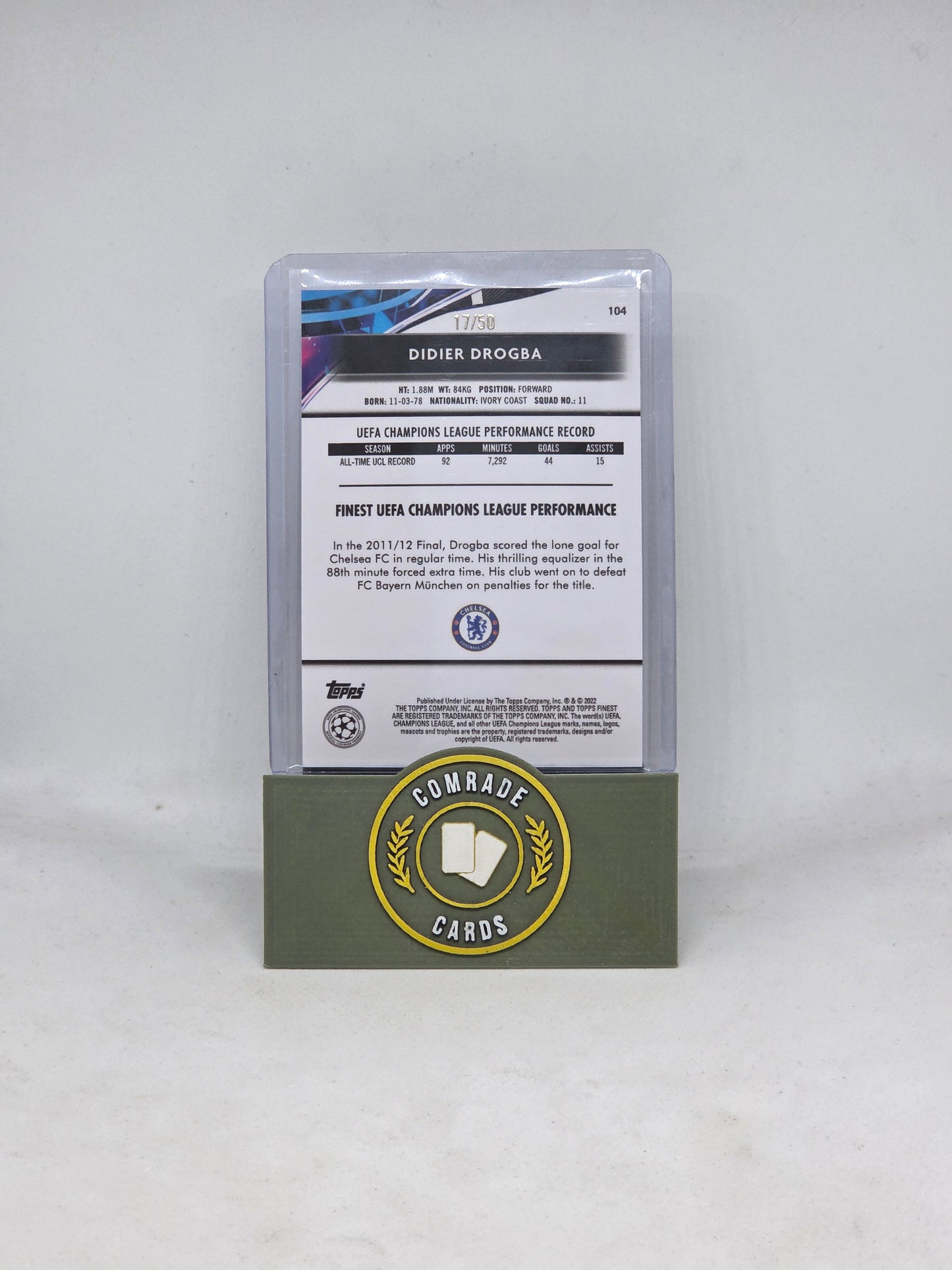 Didier Drogba (Chelsea) 17/50 Topps Finest 2021-2022