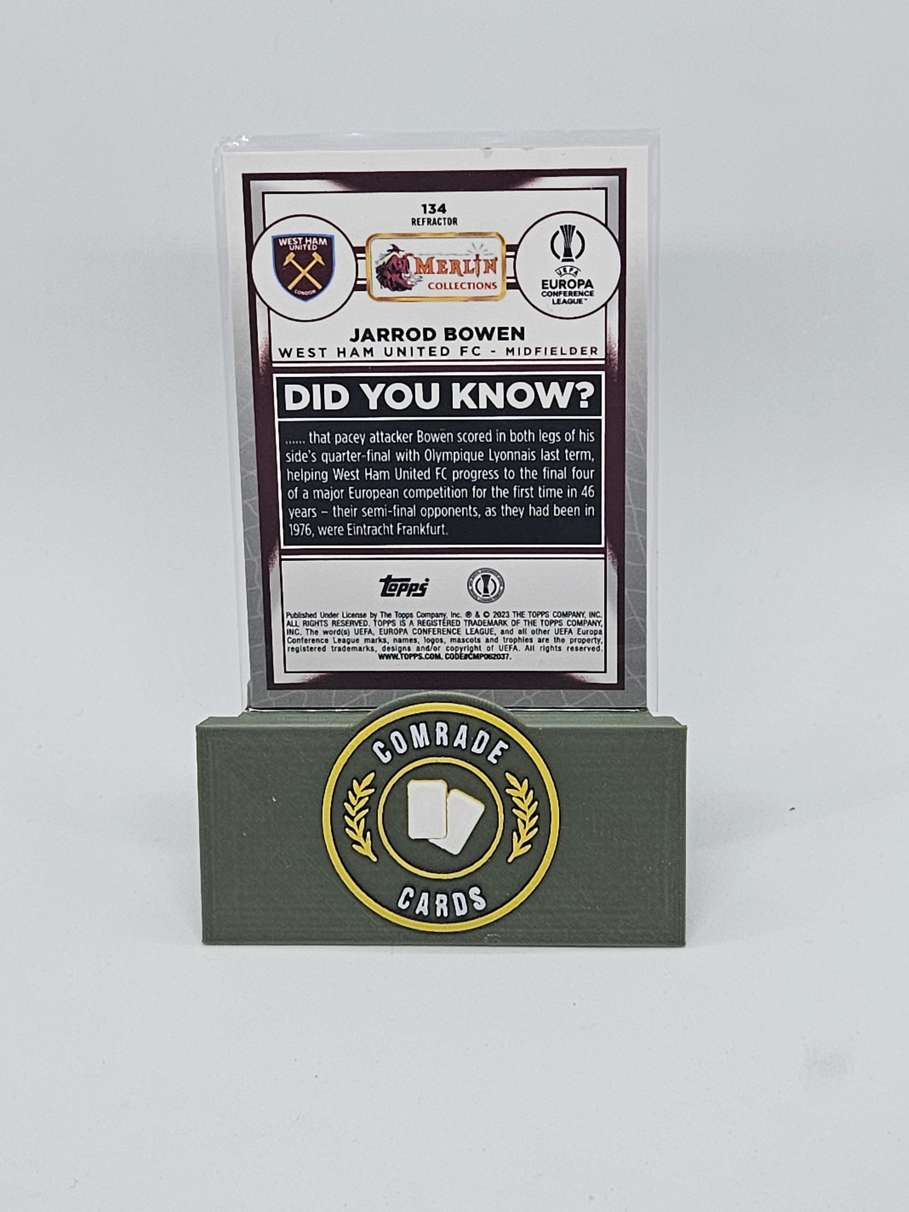 Jarrod Bowen (West Ham) Parallel Topps Merlin Chrome UCC 2022-2023