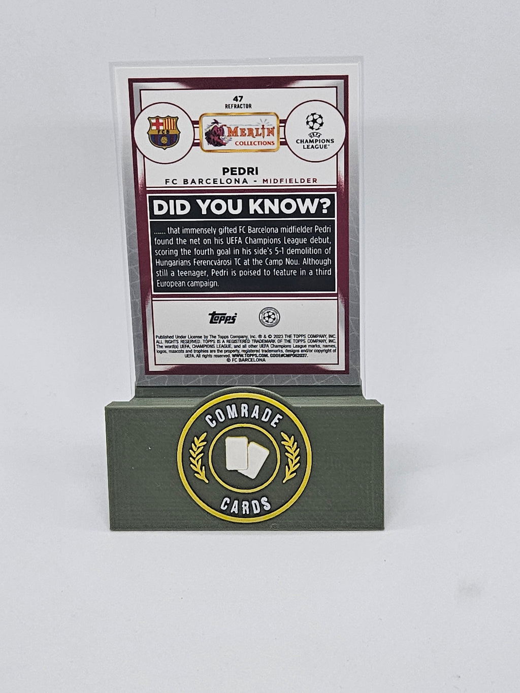 Pedri (Barcelona) Parallel Topps Merlin Chrome UCC 2022-2023