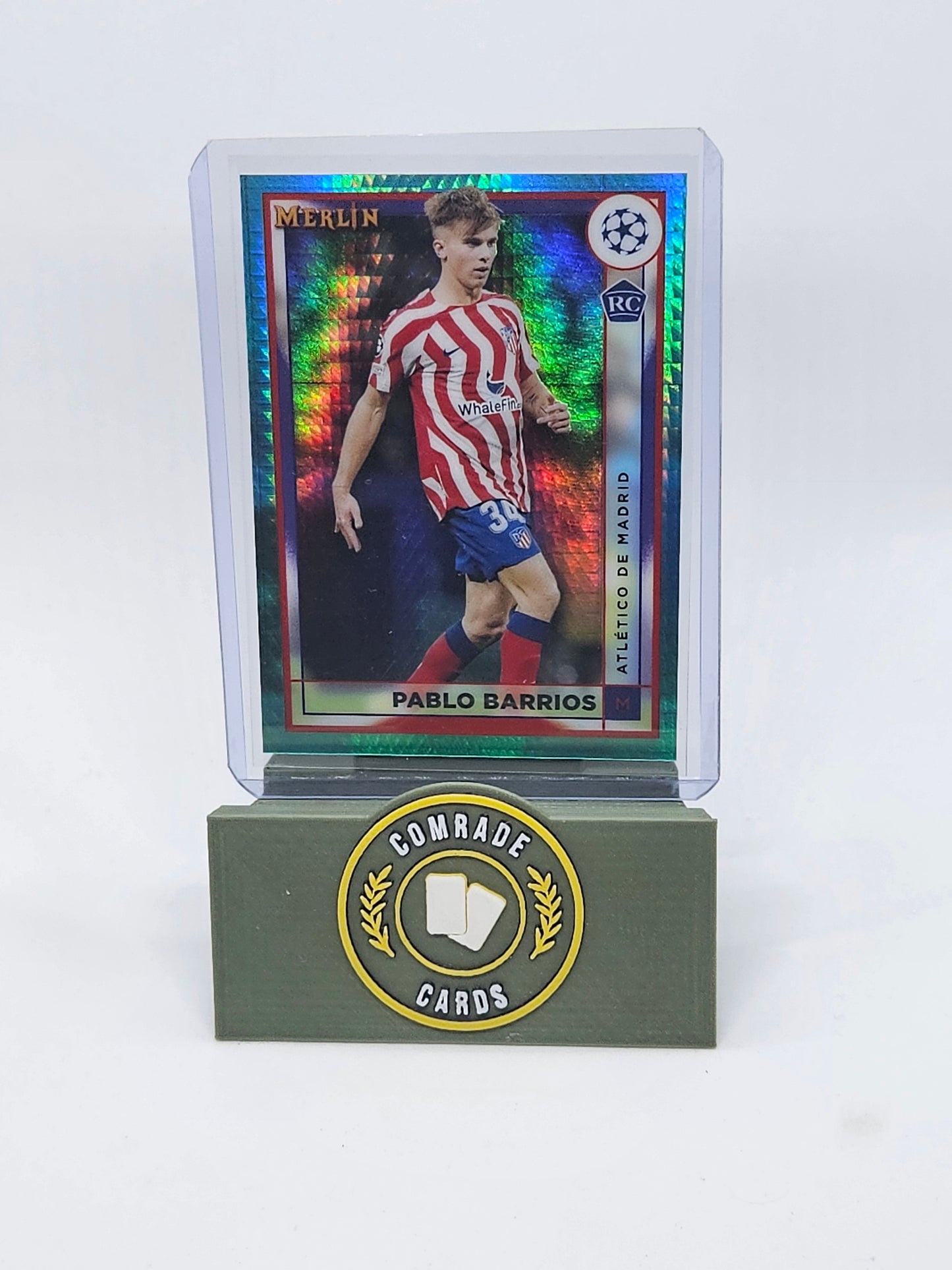 Pablo Barrios (Athletico Madrid) Parallel Topps Merlin Chrome UCC 2022-2023