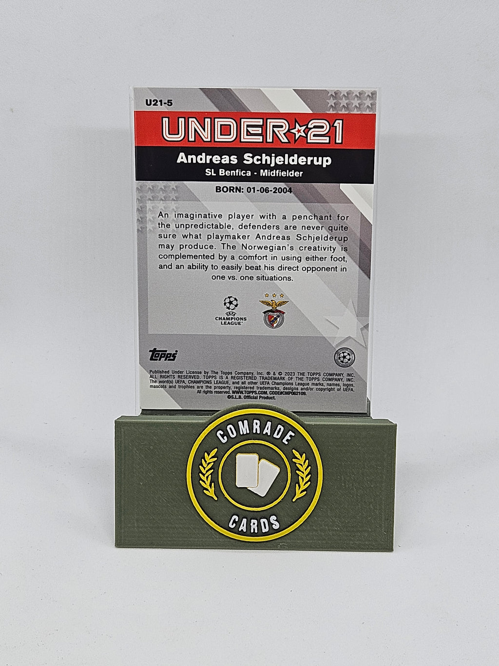 Andreas Schjelderup (Benfica) Insert Topps Merlin Chrome UCC 2022-2023