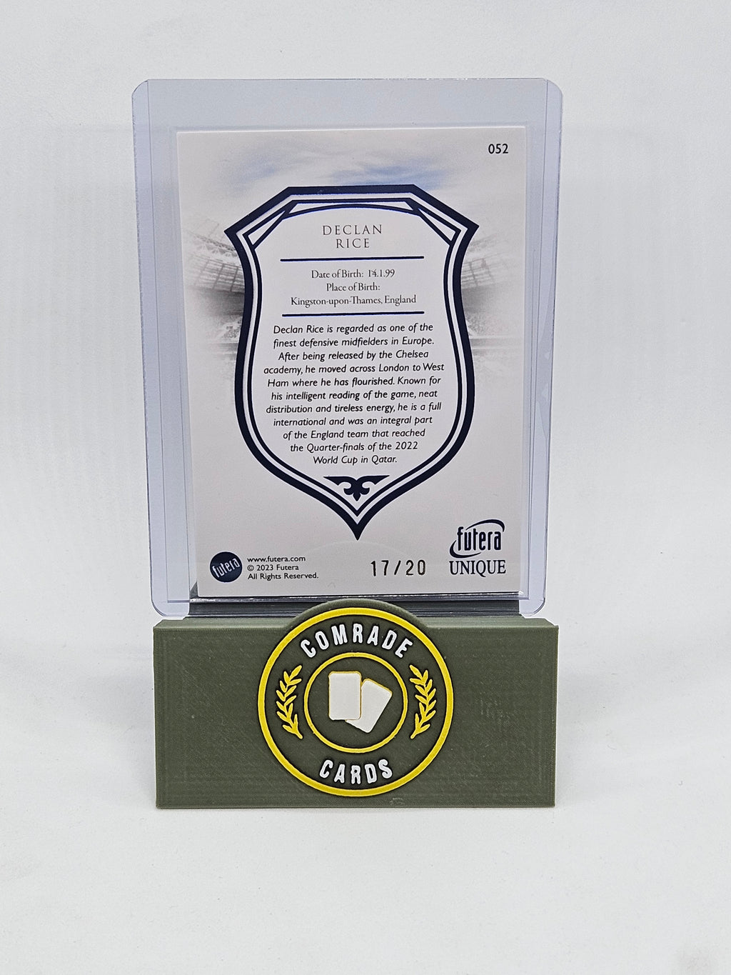 Declan Rice (England) 17/20 Futera Unique 2023
