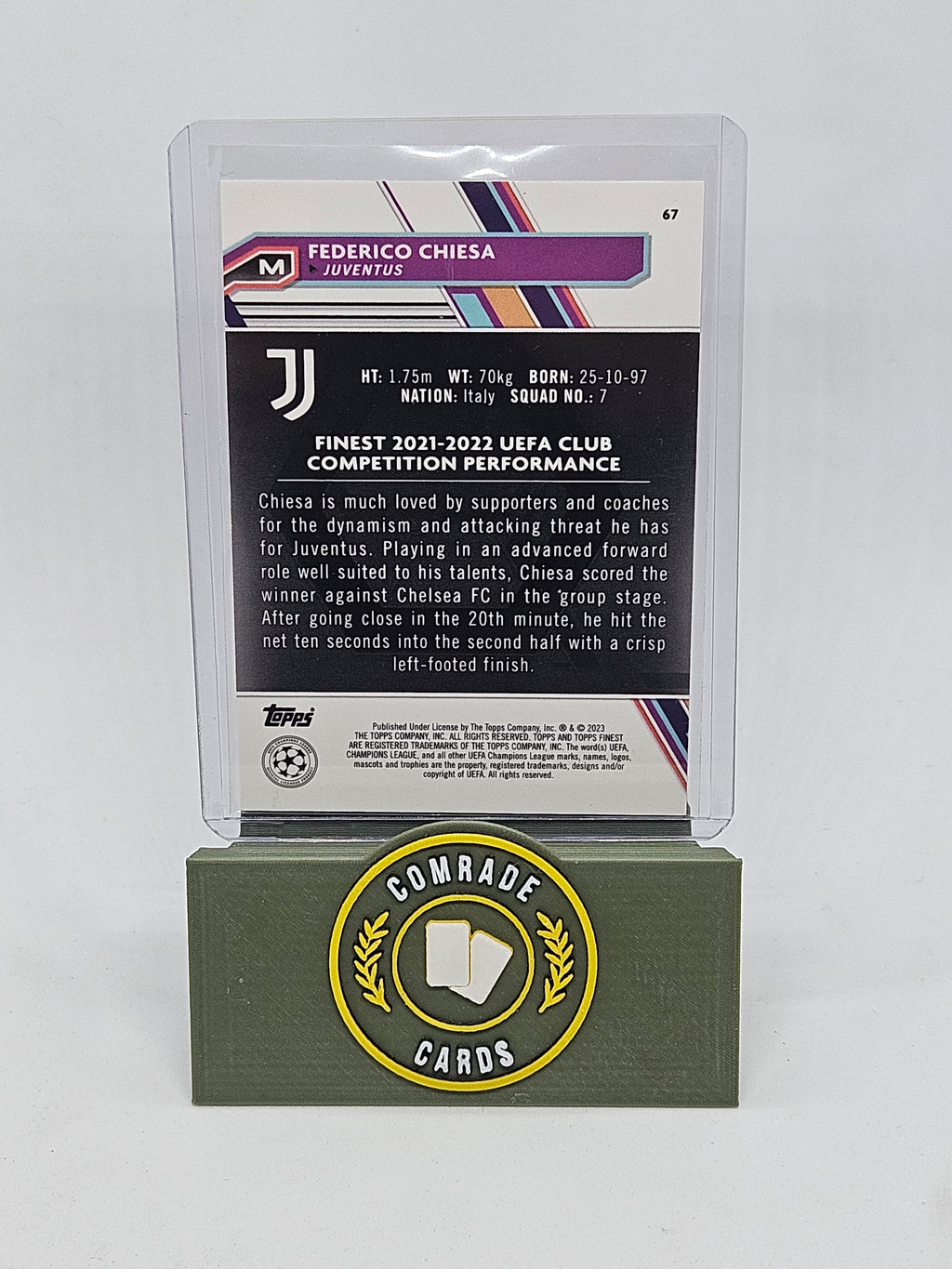 Federico Chiesa (Juventus) 121/250 Topps Finest 2022-2023
