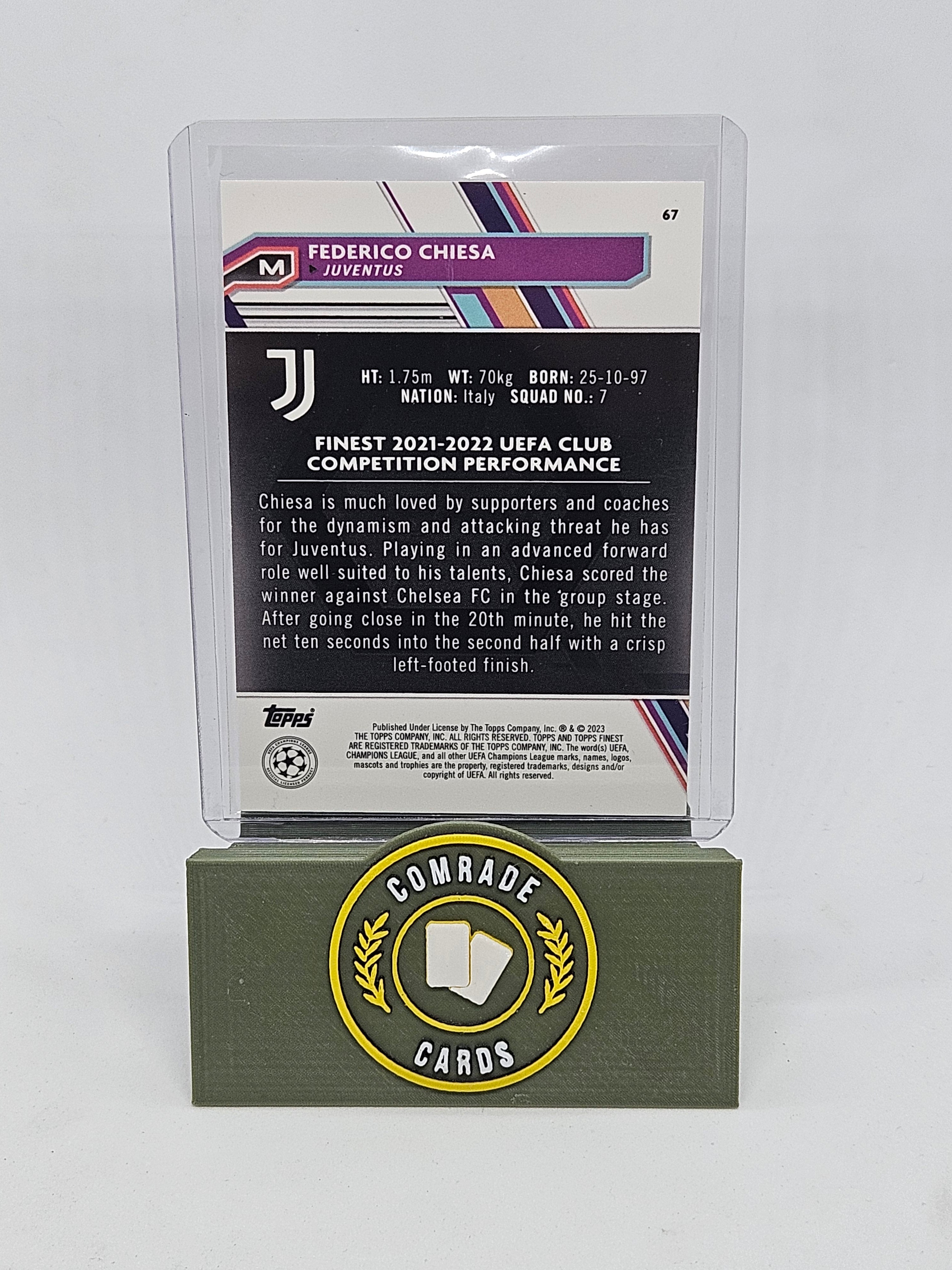 Federico Chiesa (Juventus) 121/250 Topps Finest 2022-2023