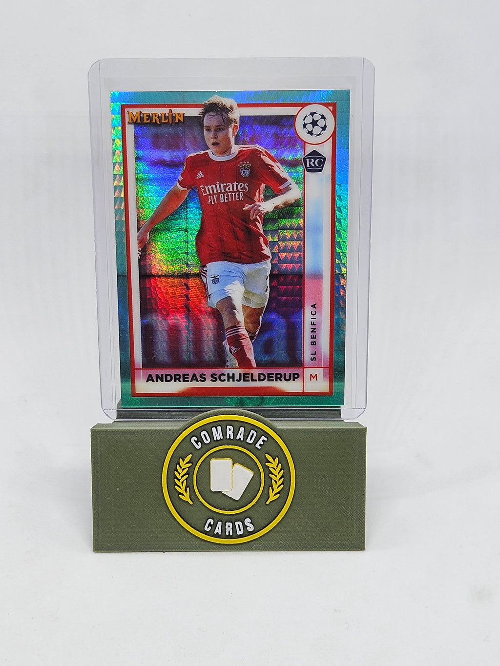 Andreas Schjelderup (Benfica) Aqua Parallel Topps Merlin Chrome UCC 2022-2023