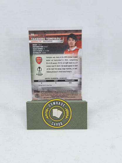 Takehiro Tomiyasu (Arsenal) Refractor Parallel Stadium Chrome 2022-2023