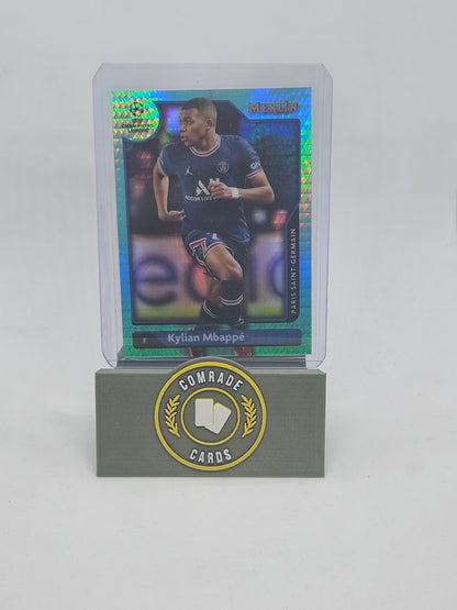 Kylian Mbappe (PSG) Aqua Parallel Merlin Chrome 2021-2022