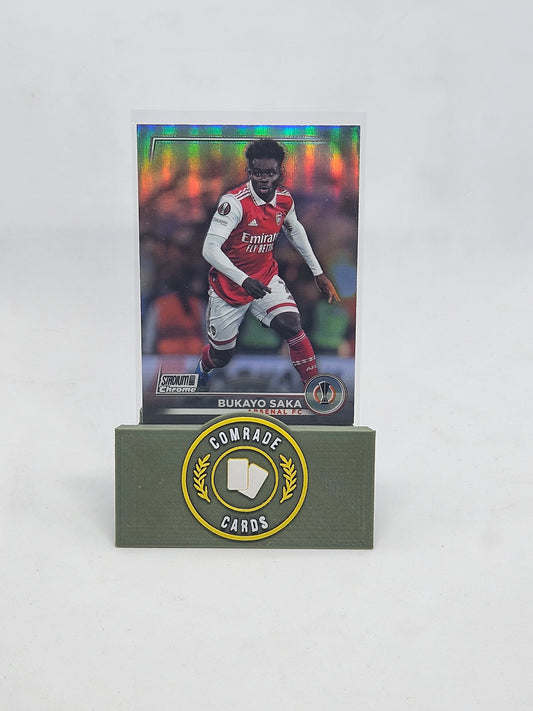 Bukayo Saka (Arsenal) Refractor Parallel Stadium Chrome 2022-2023