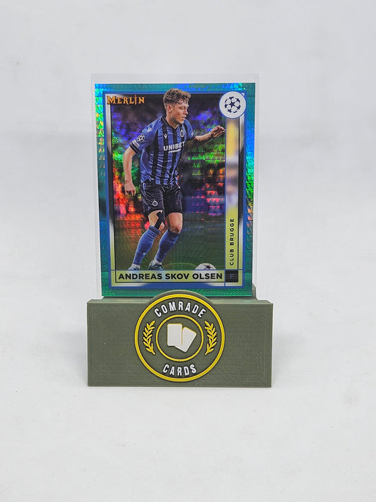 Andreas Skov Olsen (Club Brugge) Aqua Parallel Merlin Chrome 2022-2023