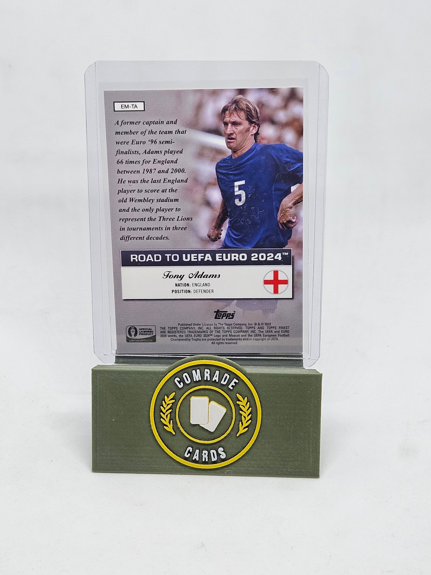 Tony Adams (England) Euro Master 27/50 Topps Finest Euro 2024