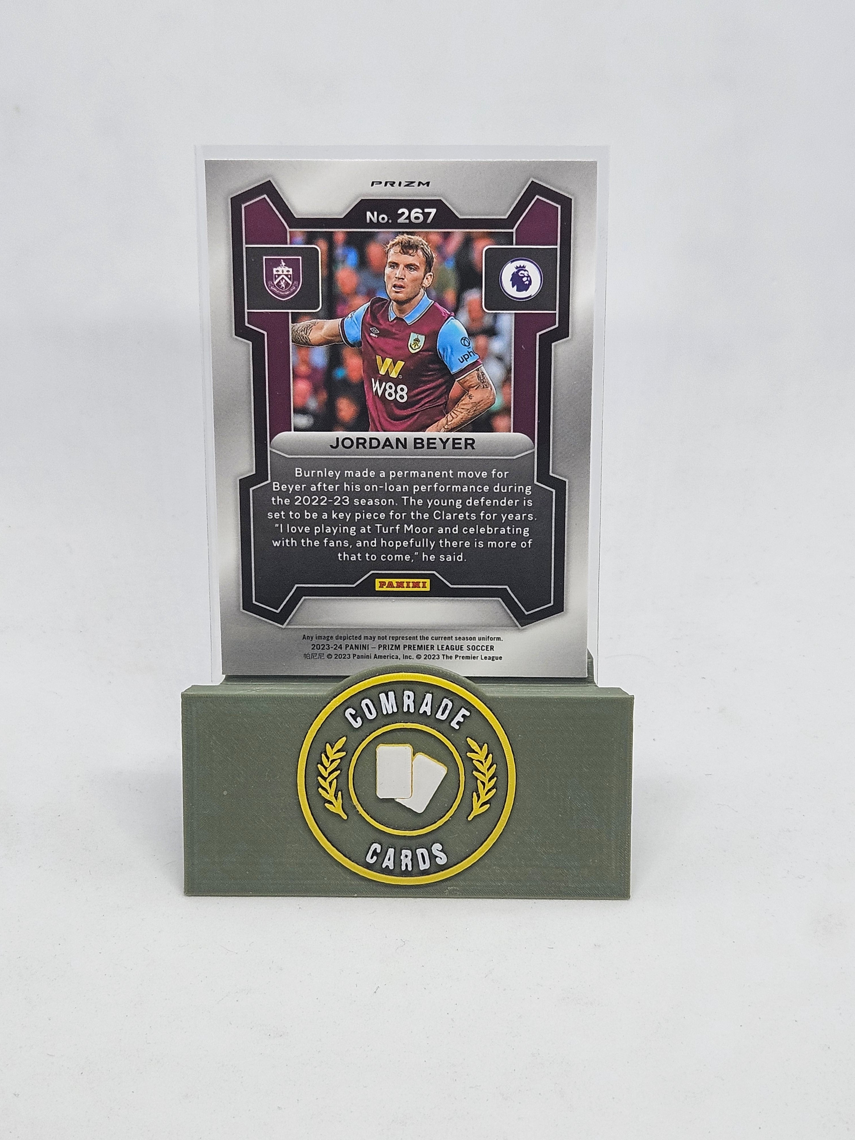 Jordan Beyer (Burnley) Breakaway Base Parallel Prizm 2023-2024
