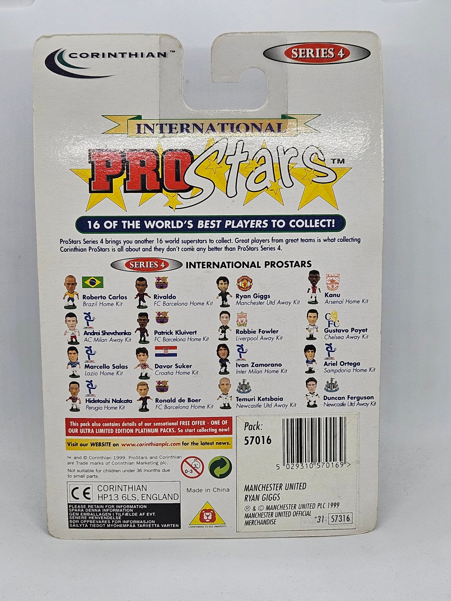 Ryan Giggs (Man United) Pro Stars Blister Pack Series 4     PRO094